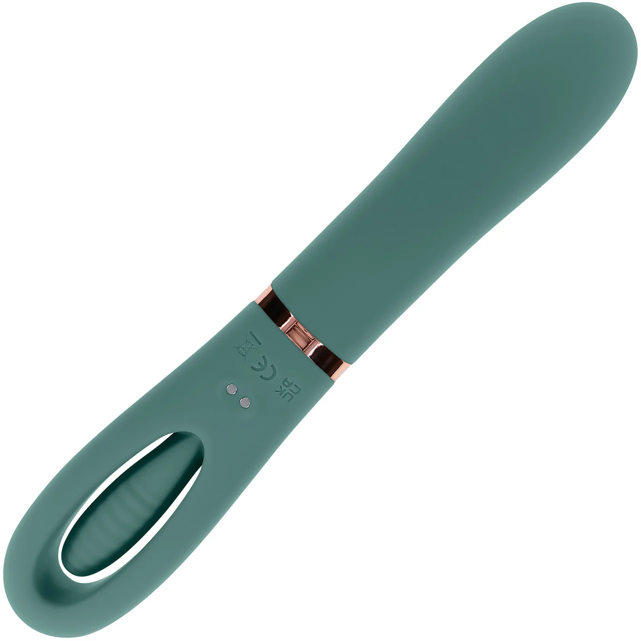 Chick Flick Waterproof Silicone Dual Ended Flickering Tongue G-Spot Vibrator By Evolved Novelties - Green - Image 9