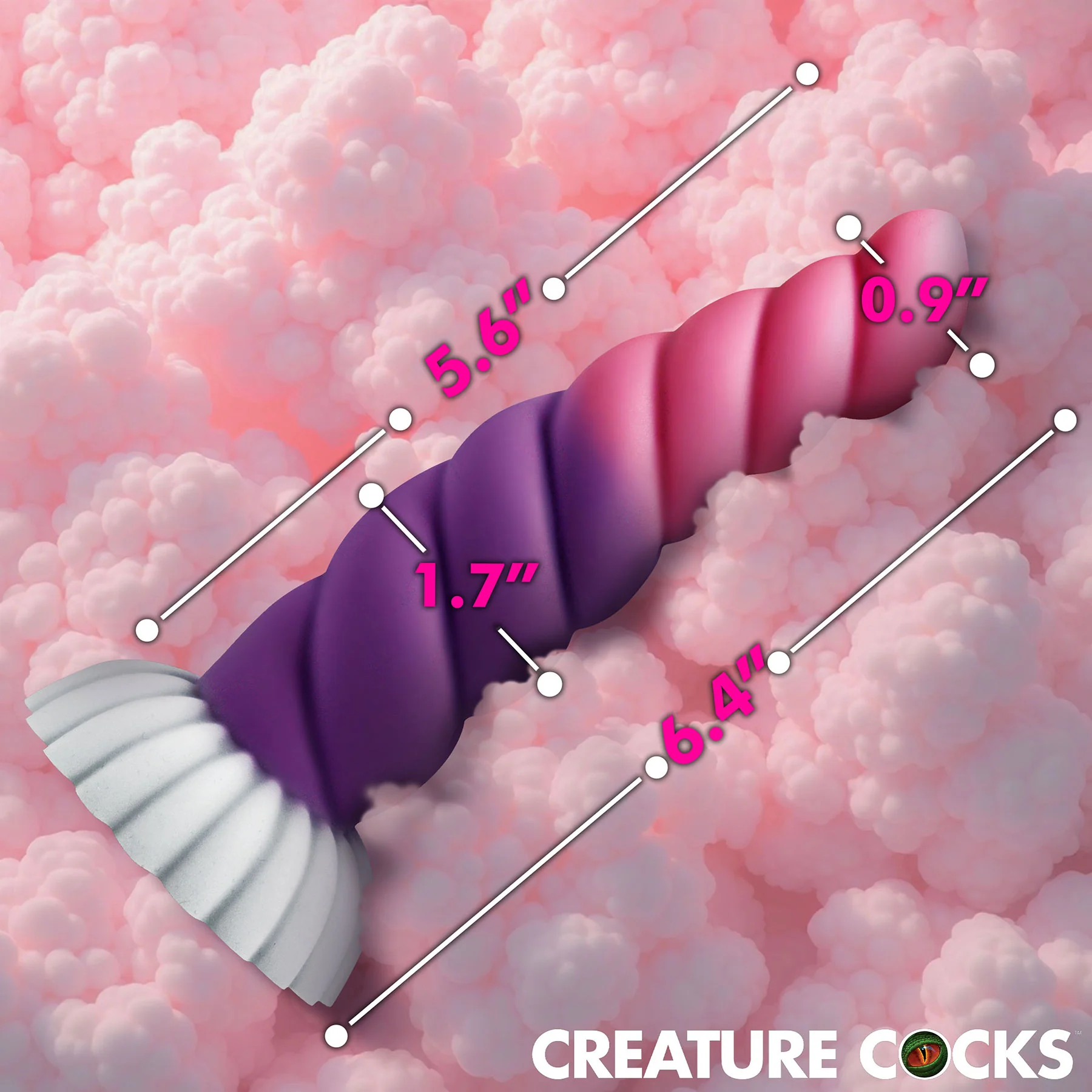 Cloud Rider Unicorn Vibrating 6.4" Silicone Dildo With Remote By Creature Cock - Image 6
