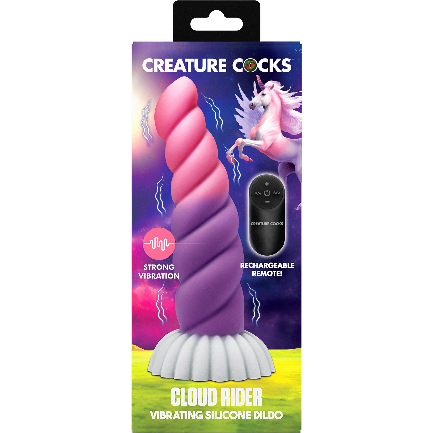 Cloud Rider Unicorn Vibrating 6.4" Silicone Dildo With Remote By Creature Cock - Image 7