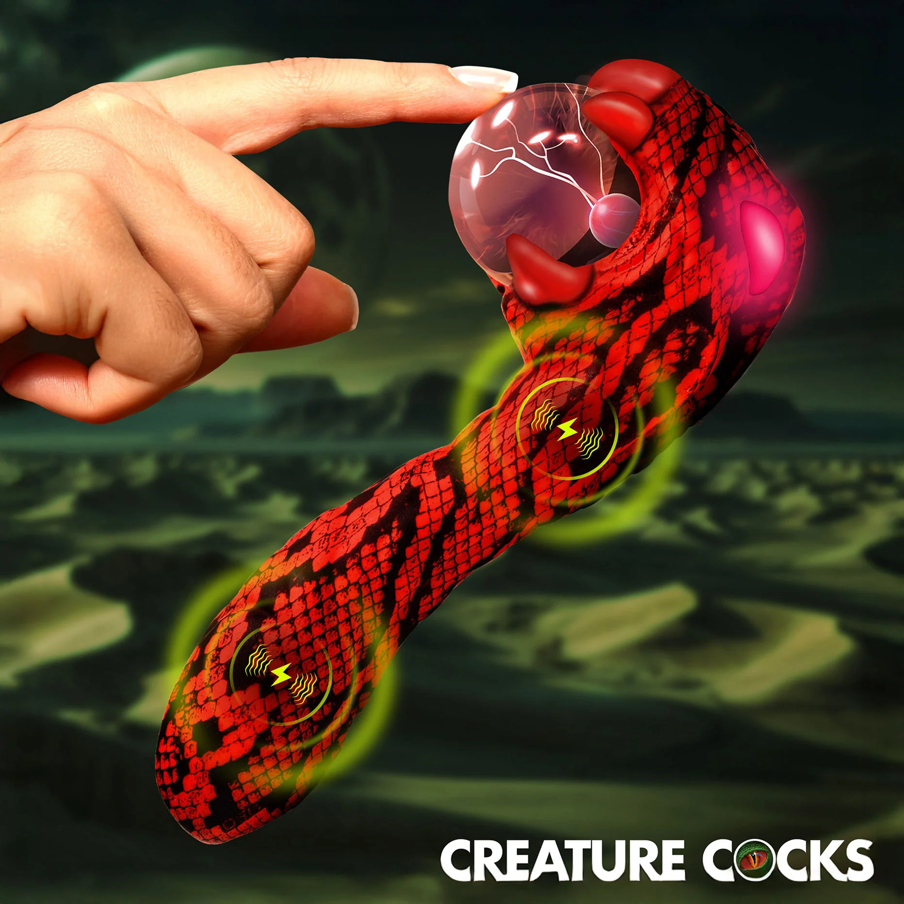 Cobra Rechargeable Silicone Dual Use Plasma Vibrator By Creature Cocks - Image 8