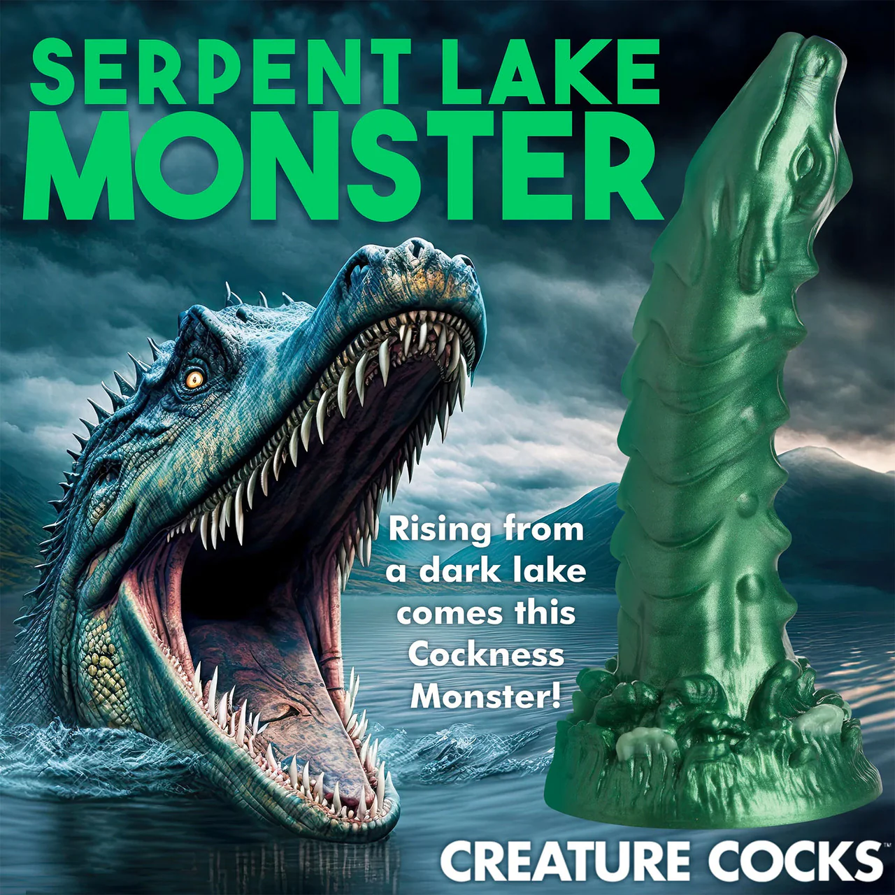 Cockness Monster Lake Creature 8" Silicone Suction Cup Dildo By Creature Cocks - Image 21