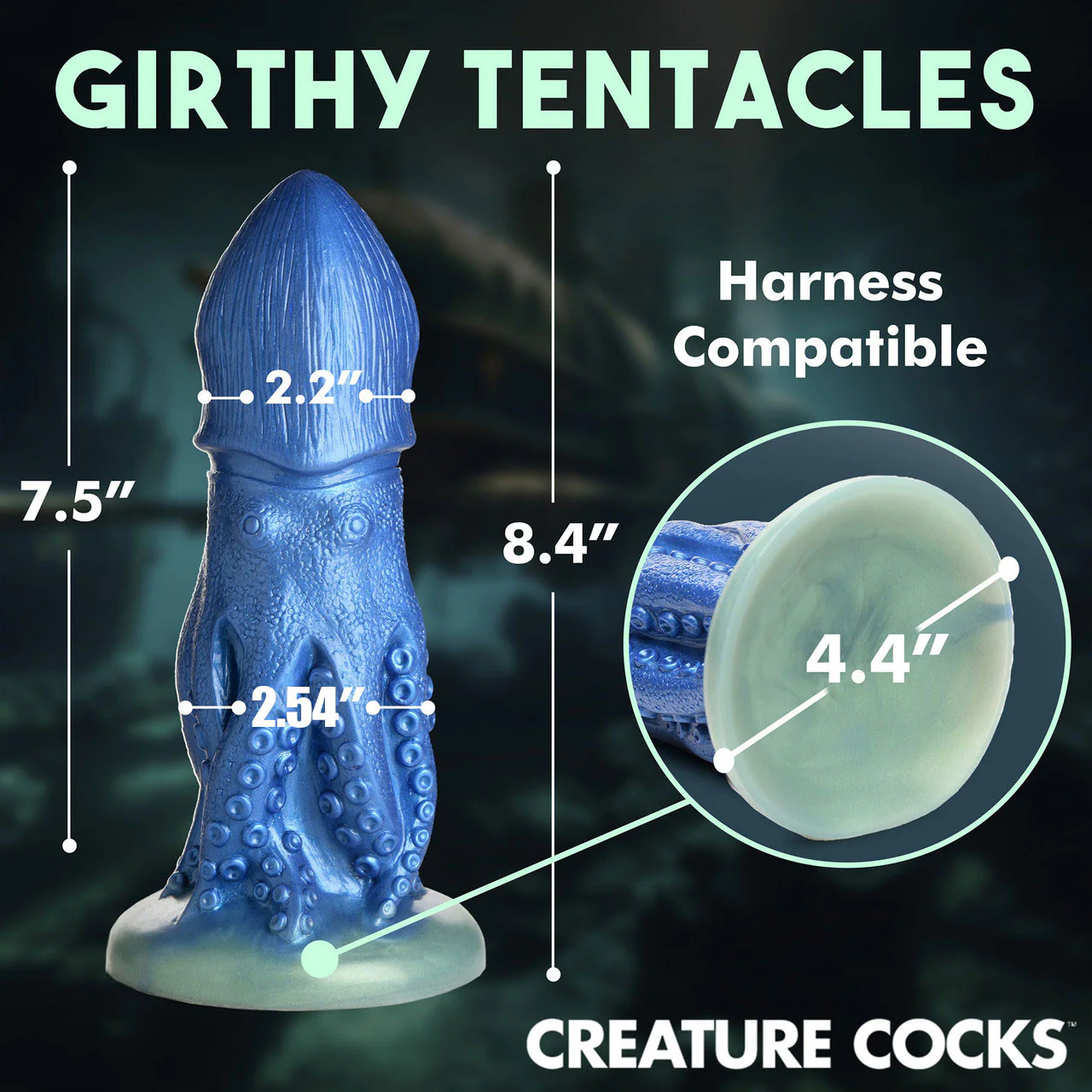 Cocktopus Octopus 8" Silicone Suction Cup Dildo By Creature Cocks - Image 17