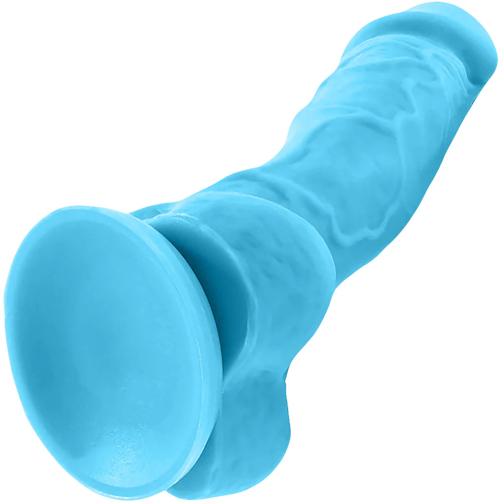 Colours Dual Density 5 Inch Silicone Suction Cup Dildo - Blue - Image 5