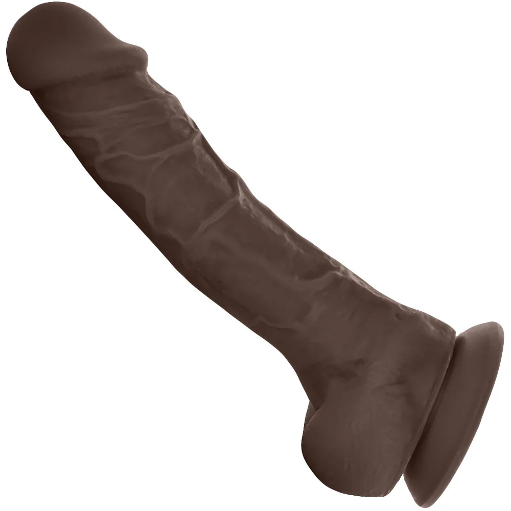 Colours Dual Density 8 Inch Silicone Suction Cup Dildo - Chocolate - Image 2