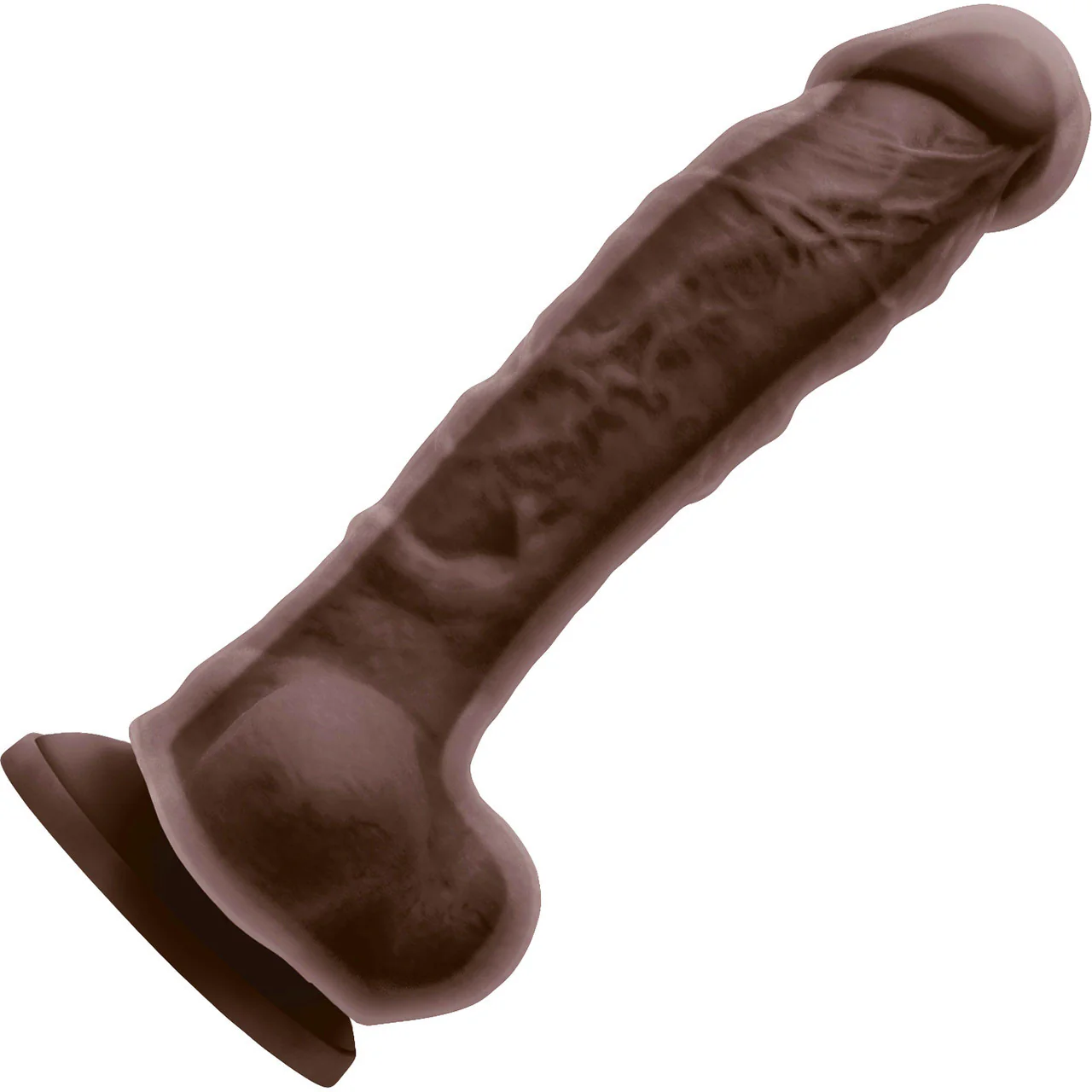 Colours Dual Density 8 Inch Silicone Suction Cup Dildo - Chocolate - Image 3