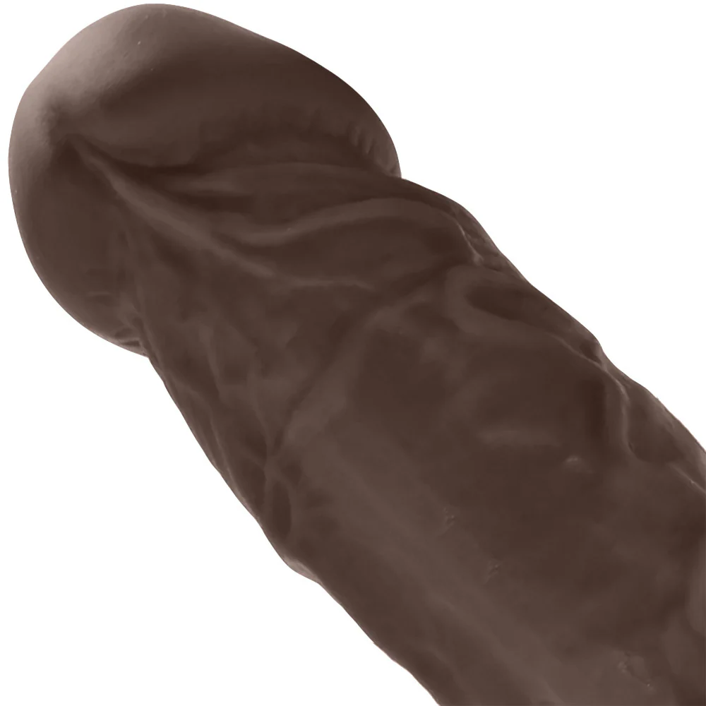 Colours Dual Density 8 Inch Silicone Suction Cup Dildo - Chocolate - Image 4
