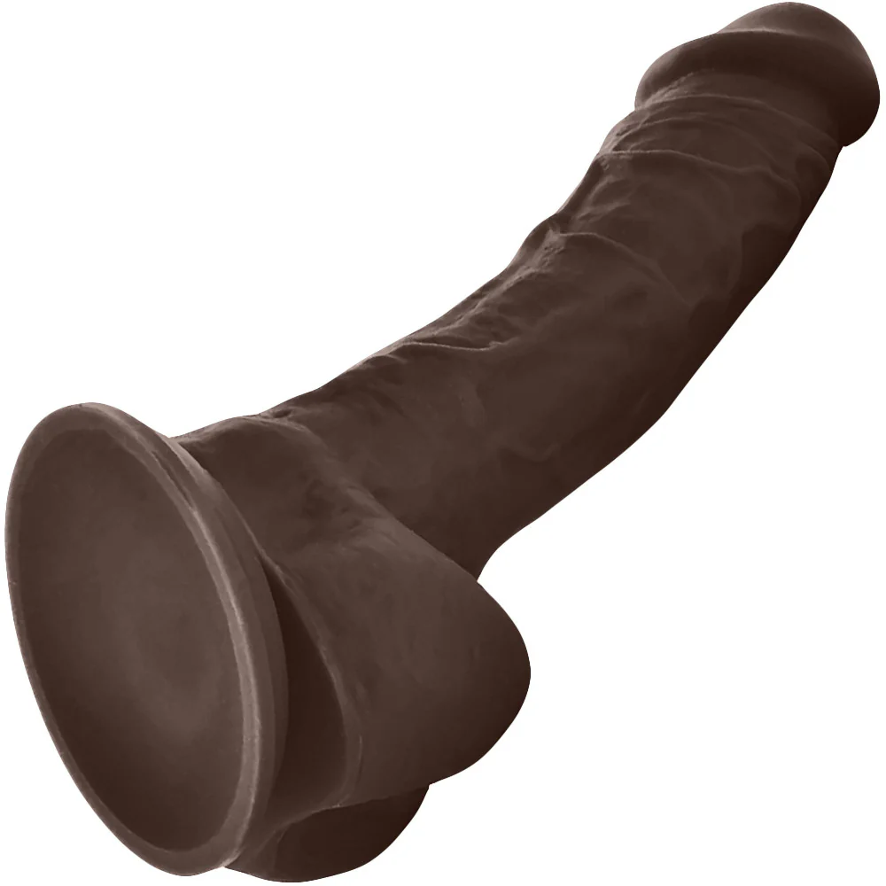 Colours Dual Density 8 Inch Silicone Suction Cup Dildo - Chocolate - Image 5