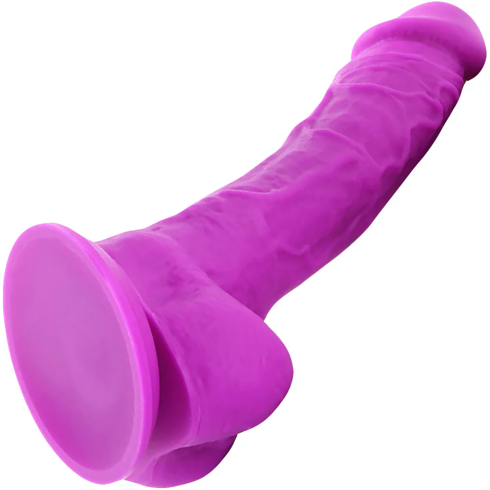 Colours Dual Density 8 Inch Silicone Suction Cup Dildo - Purple - Image 5