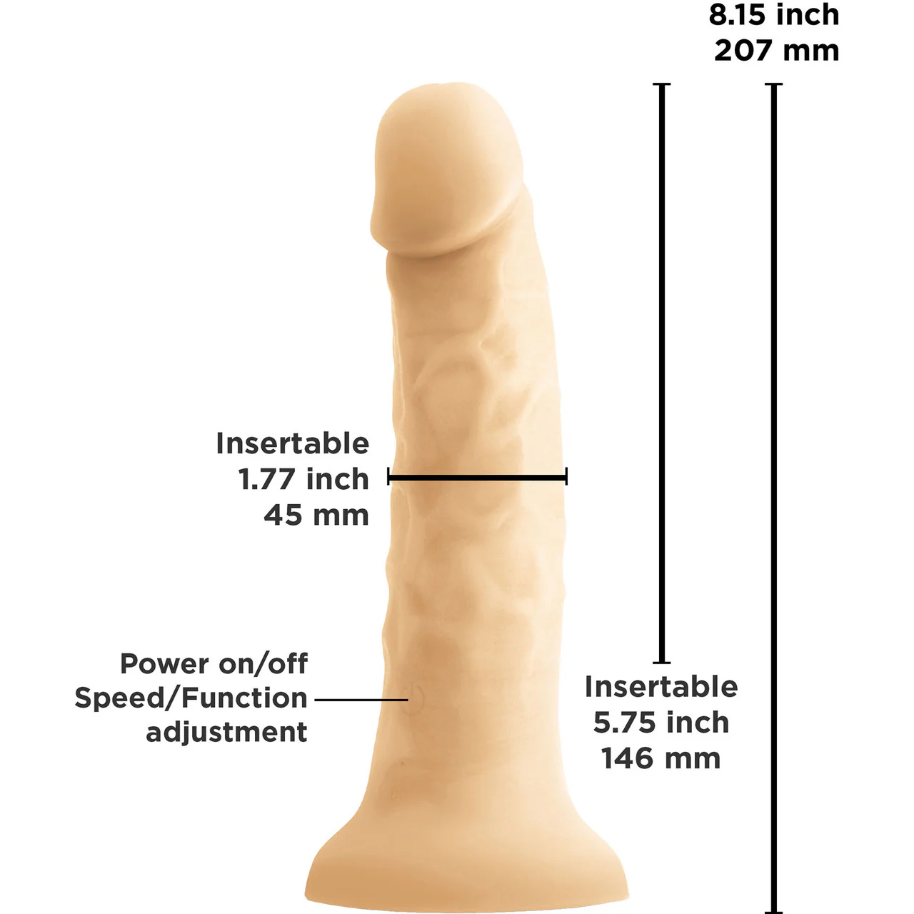 Colours Pleasures Smooth 7" Vanilla Vibrating Silicone Dildo - Image 2