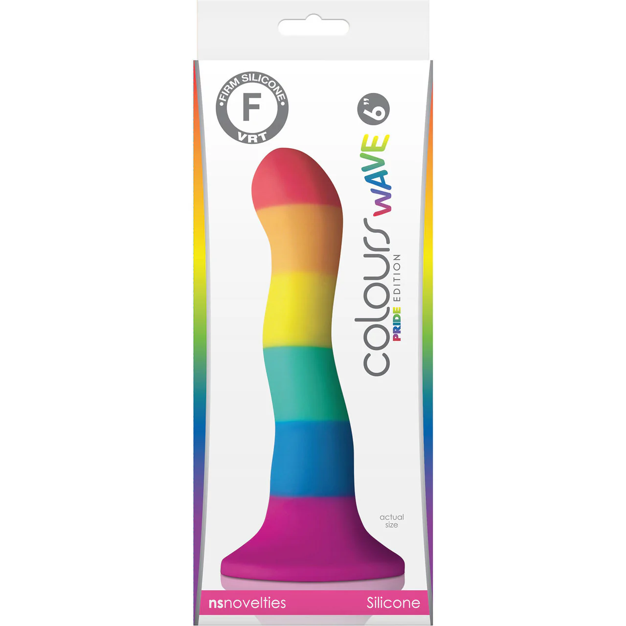Colours Pride Edition 6" Wave Silicone Suction Cup Dildo - Rainbow - Image 2