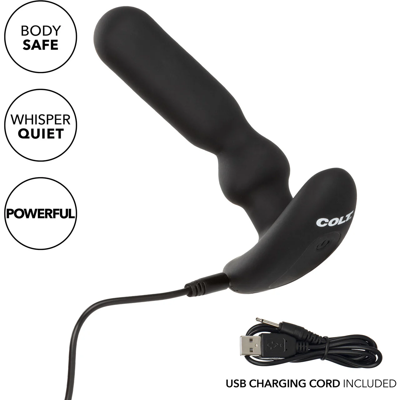 COLT Anal-T Rechargeable Waterproof Silicone Anal Vibrator - Black - Image 8