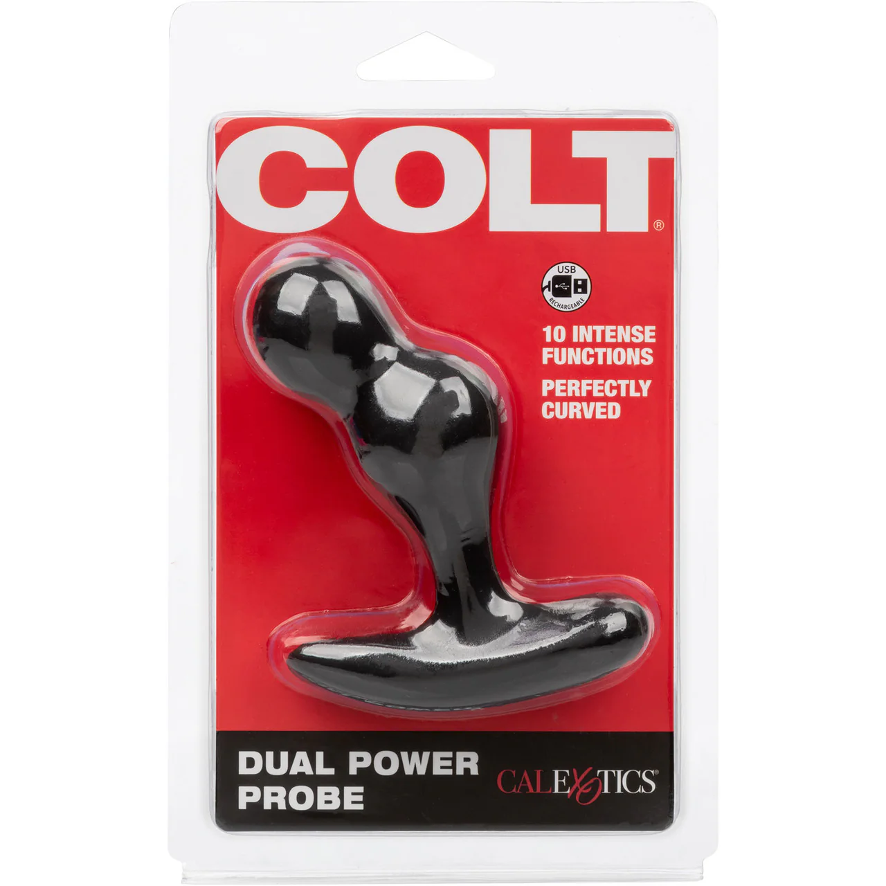 COLT Dual Power Probe Rechargeable Waterproof Silicone Anal Vibrator - Black - Image 9