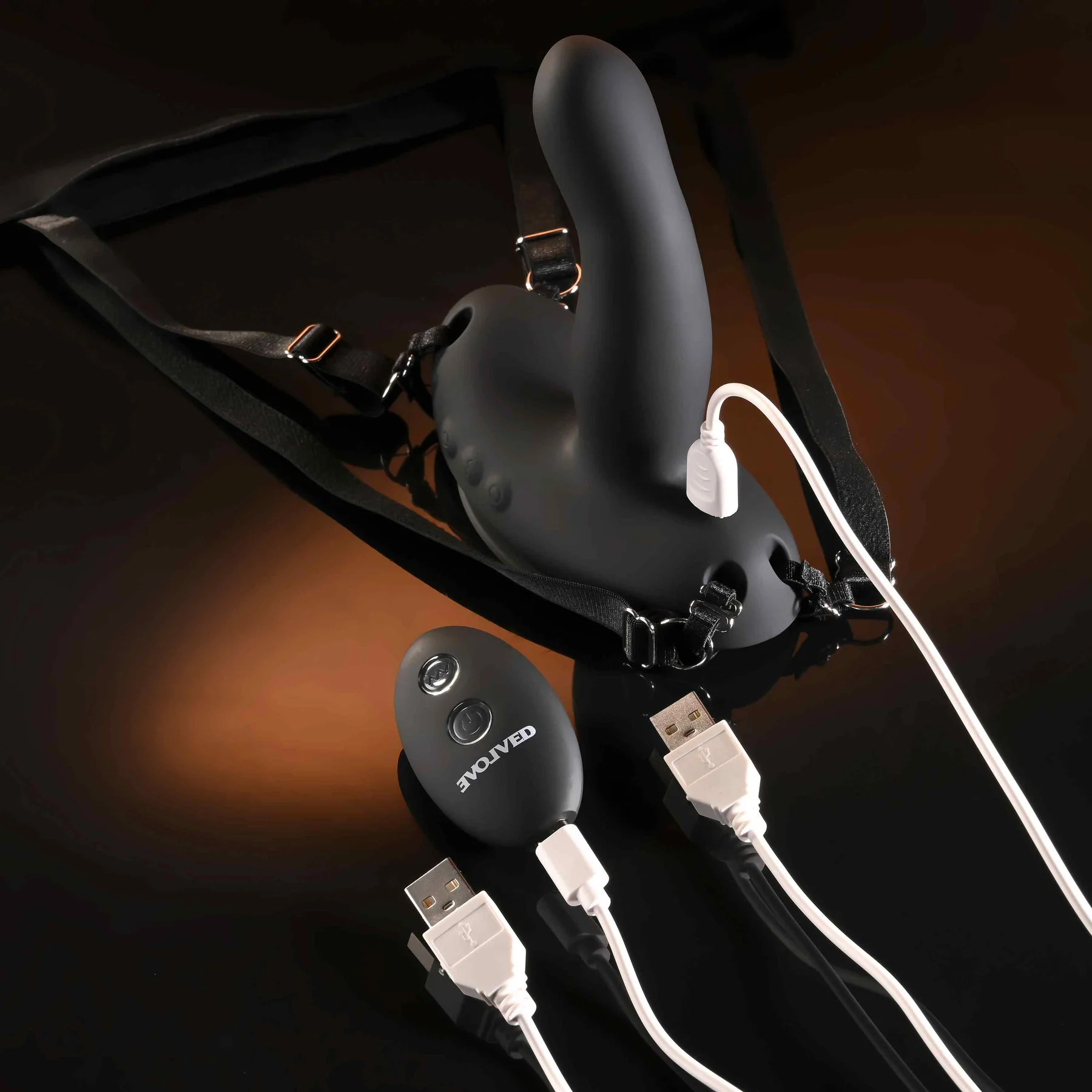Come Closer Rechargeable Silicone Strap-On Vibrator With Remote By Evolved Novelties - Image 14