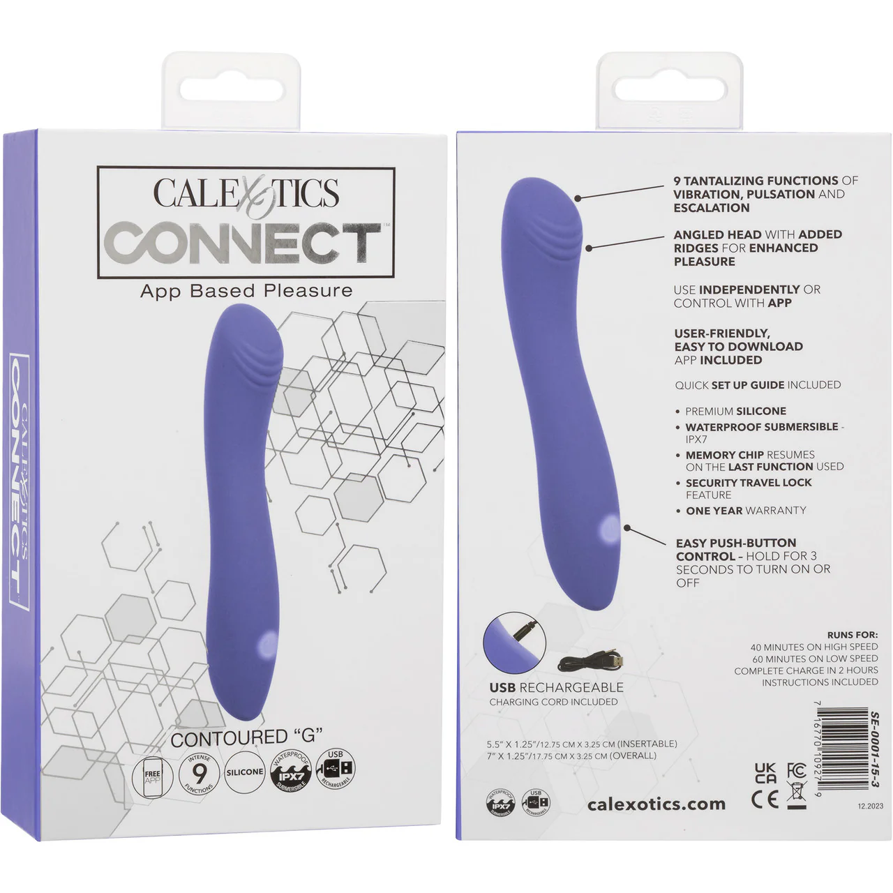 Connect Contoured "G" Rechargeable Silicone App Enabled G-Spot Vibrator By CalExotics - Image 10