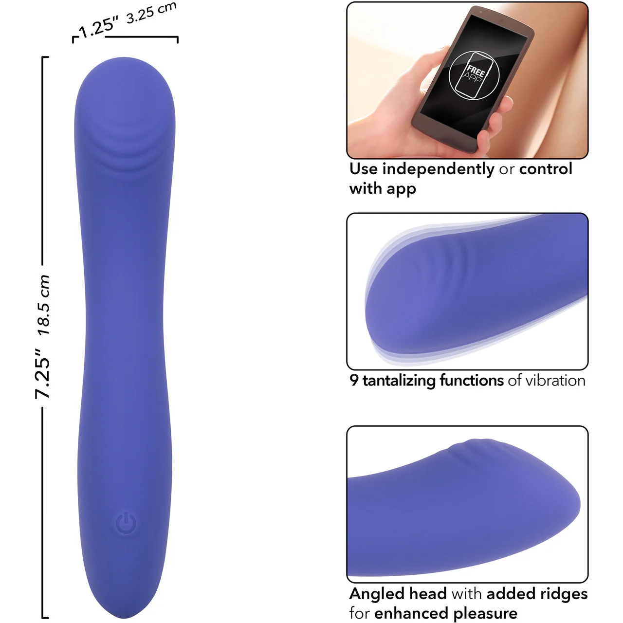Connect Contoured "G" Rechargeable Silicone App Enabled G-Spot Vibrator By CalExotics - Image 8