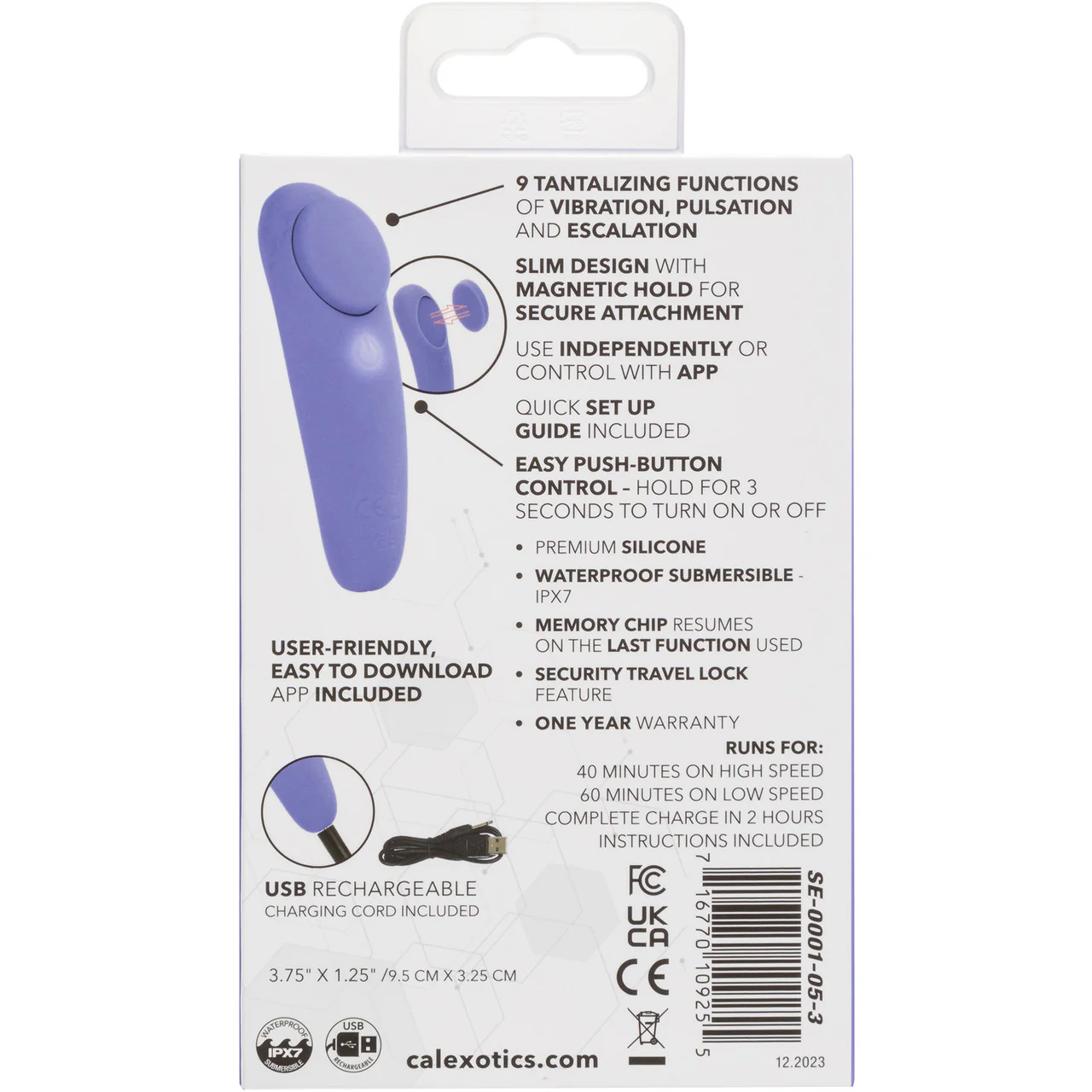 Connect Panty Teaser Rechargeable Waterproof Silicone App Enabled Magnetic Panty Vibrator By CalExotics - Image 11