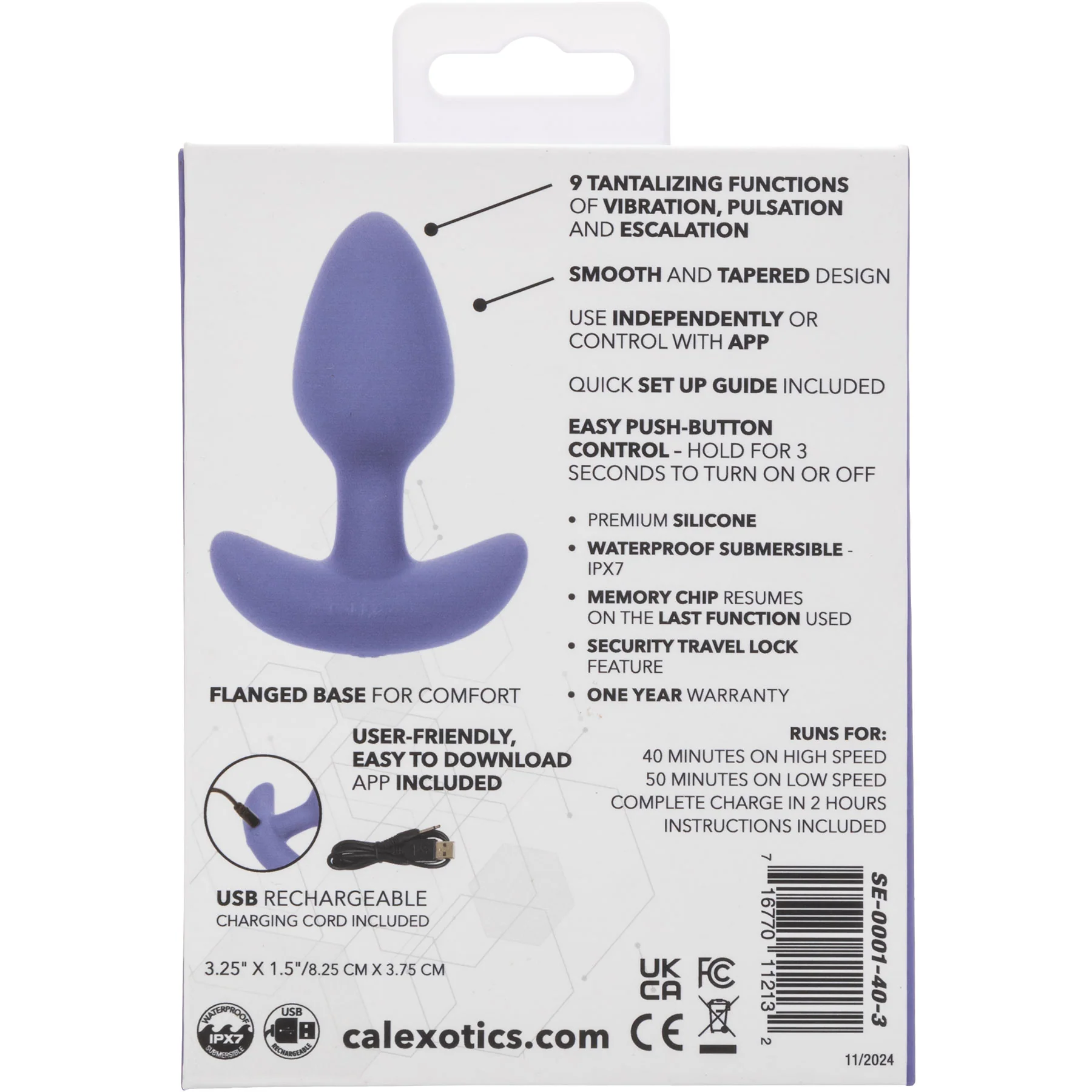 Connect® Tapered Probe Silicone App Enabled Anal Vibrator By CalExotics - Image 8