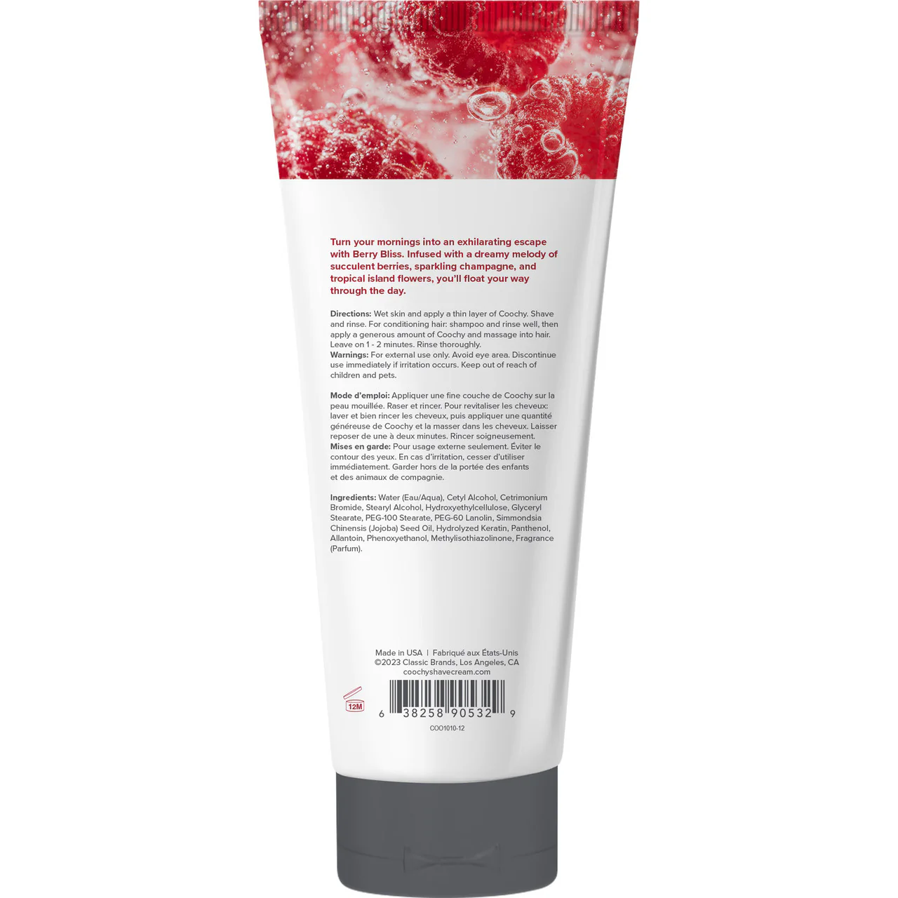 COOCHY Oh So Smooth Shave Cream - Berry Bliss 12.5 oz (370 mL) - Image 2