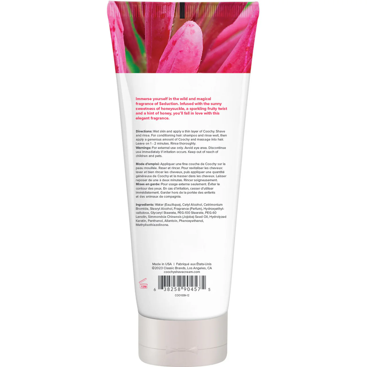 COOCHY Oh So Smooth Shave Cream, Seduction - Honeysuckle Citrus 12.5 oz (370 mL) - Image 2