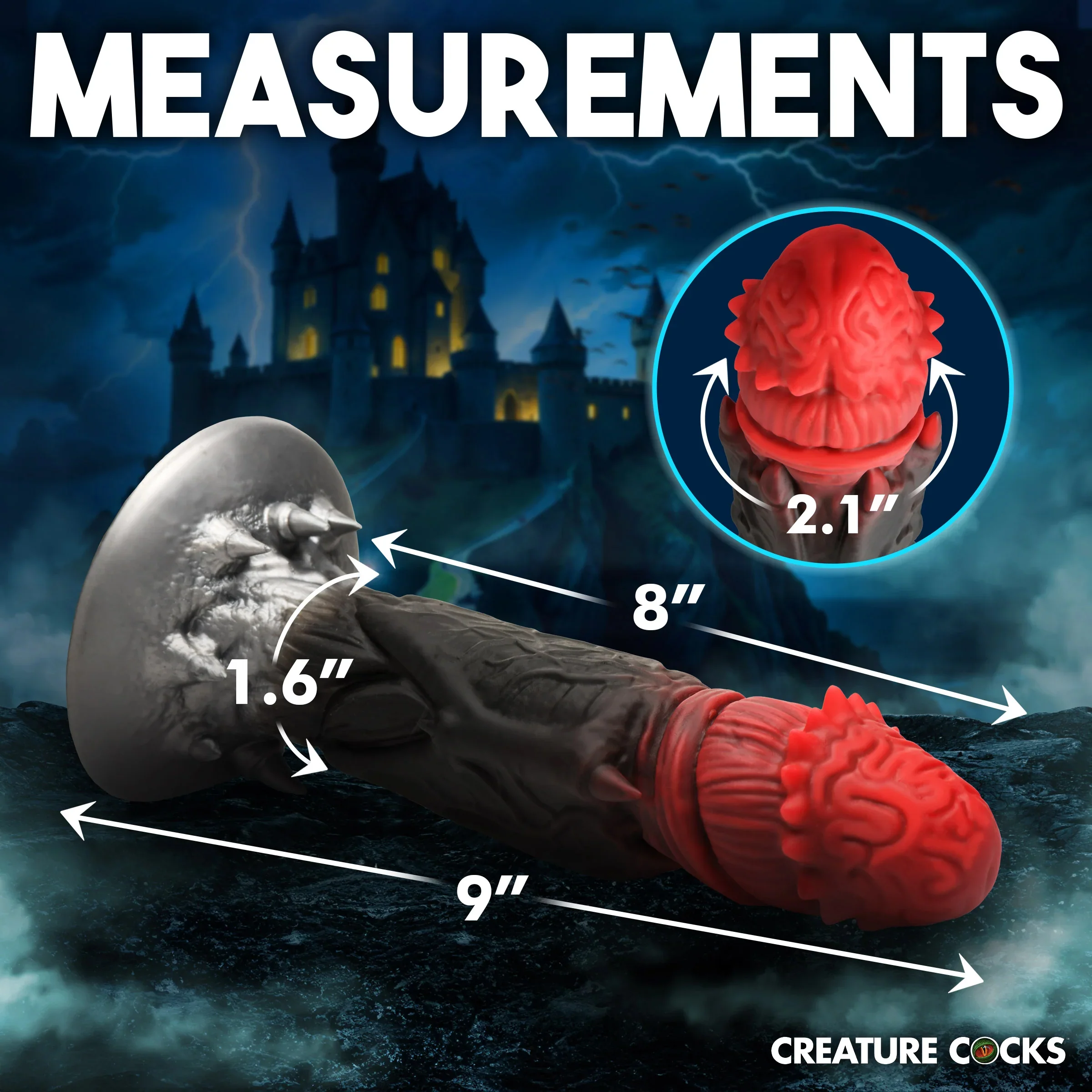 Count Cockula 9" Silicone Suction Cup Dildo By Creature Cocks - Image 8