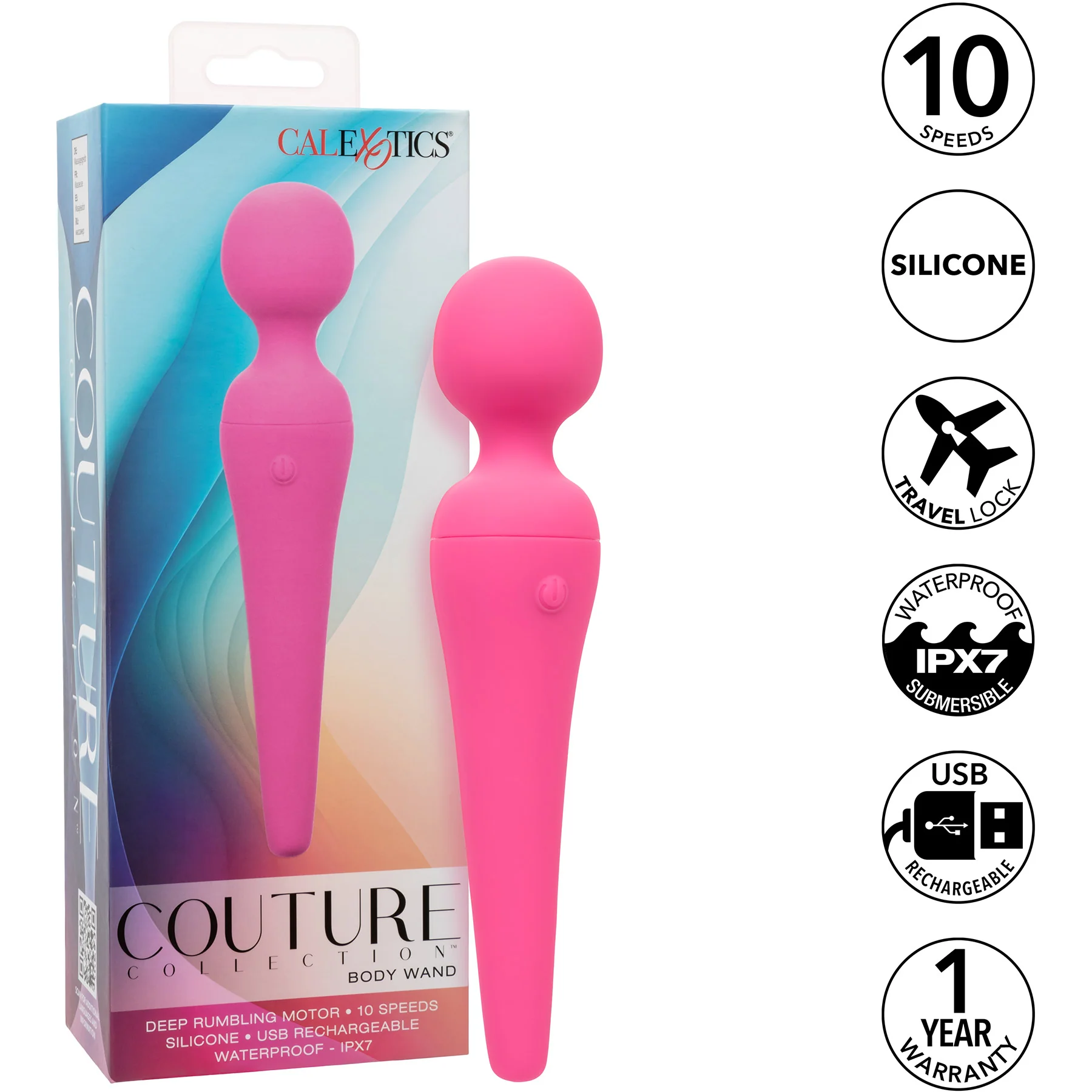 Couture Collection™ Body Wand Rechargeable Waterproof Vibrator By CalExotics - Image 7