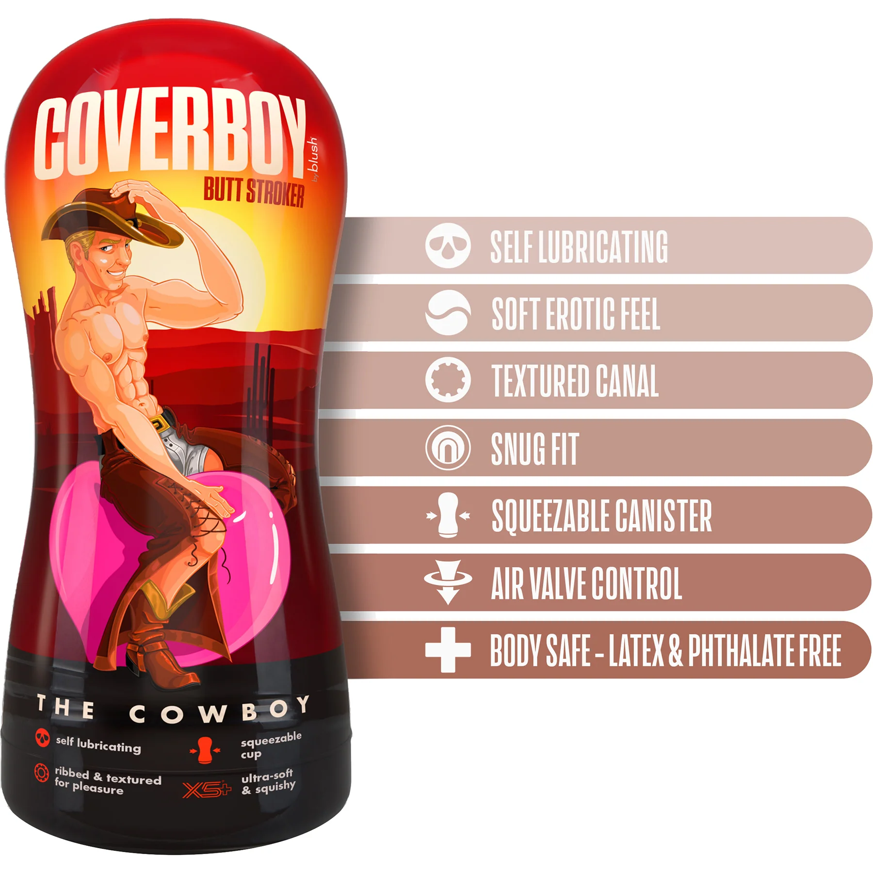 Coverboy The Cowboy Self Lubricating Anal Penis Stroker By Blush - Vanilla - Image 3