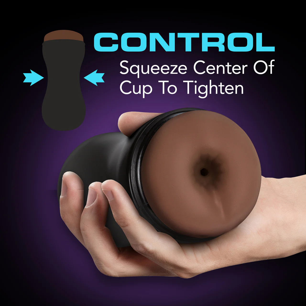 Coverboy The DJ Self Lubricating Anal Penis Stroker By Blush - Chocolate - Image 6