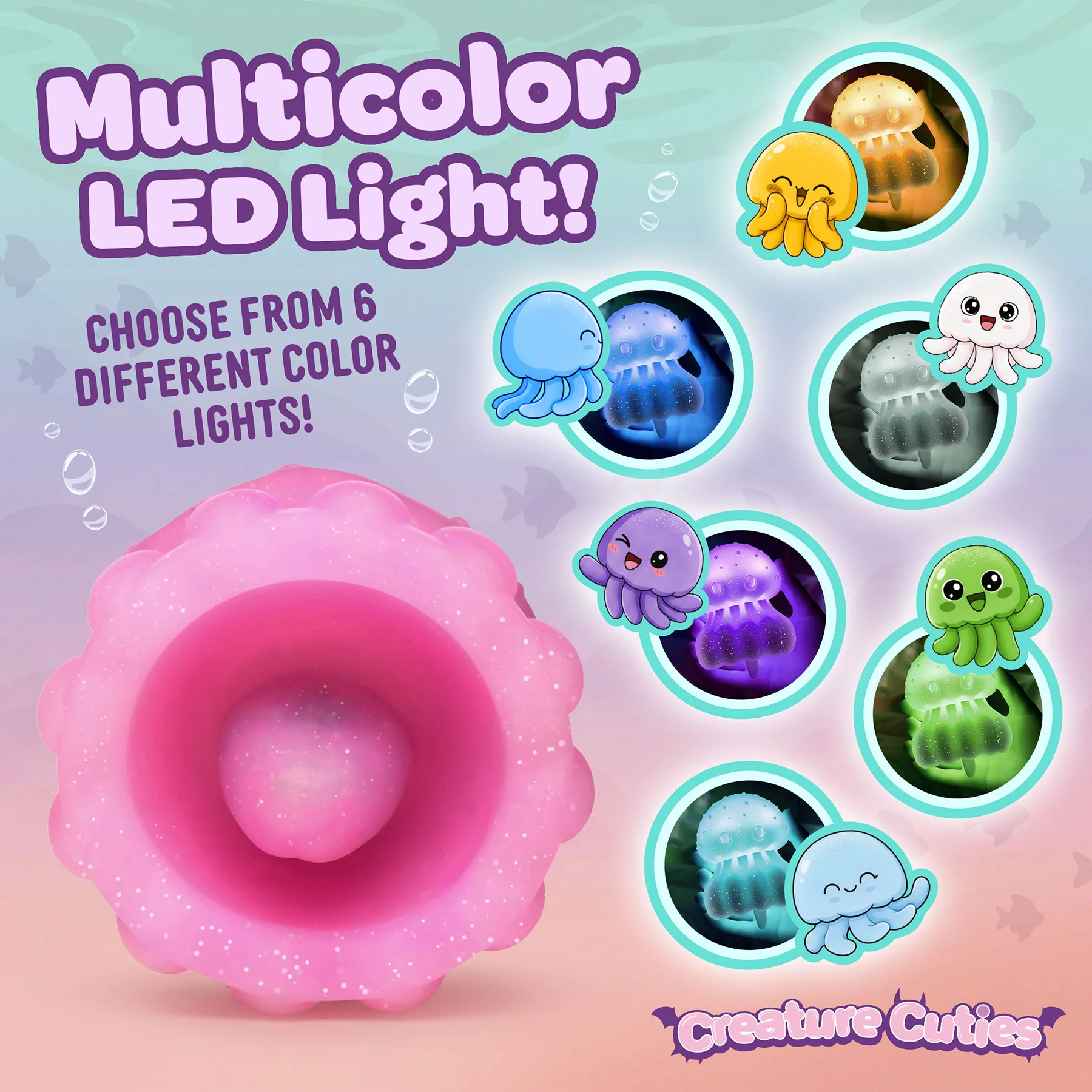 Creature Cuties Glow Jelly Licking & Vibrating Silicone Stimulator - Image 3