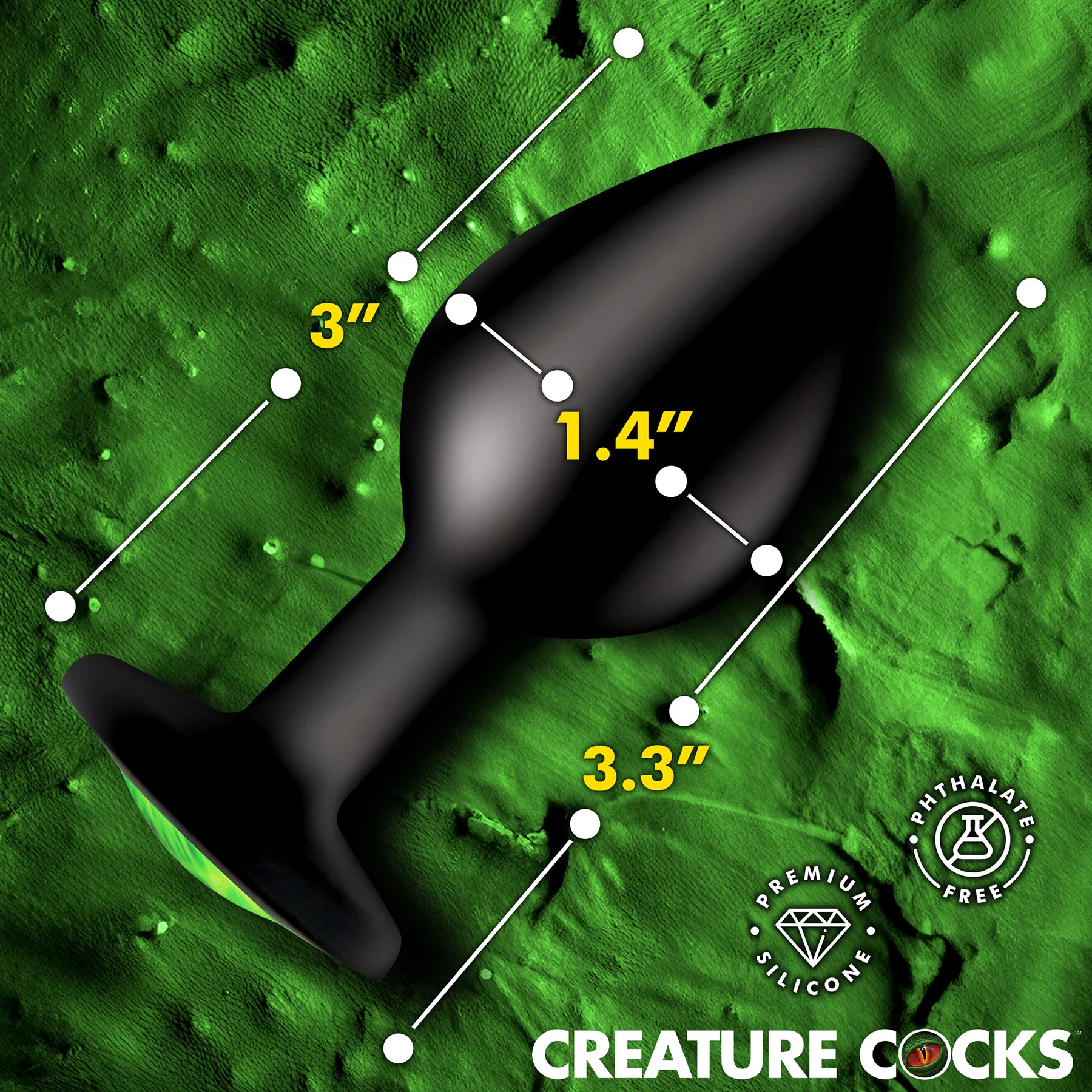 Creature Eye Green Eye Silicone Butt Plug By Creature Cocks - Image 15