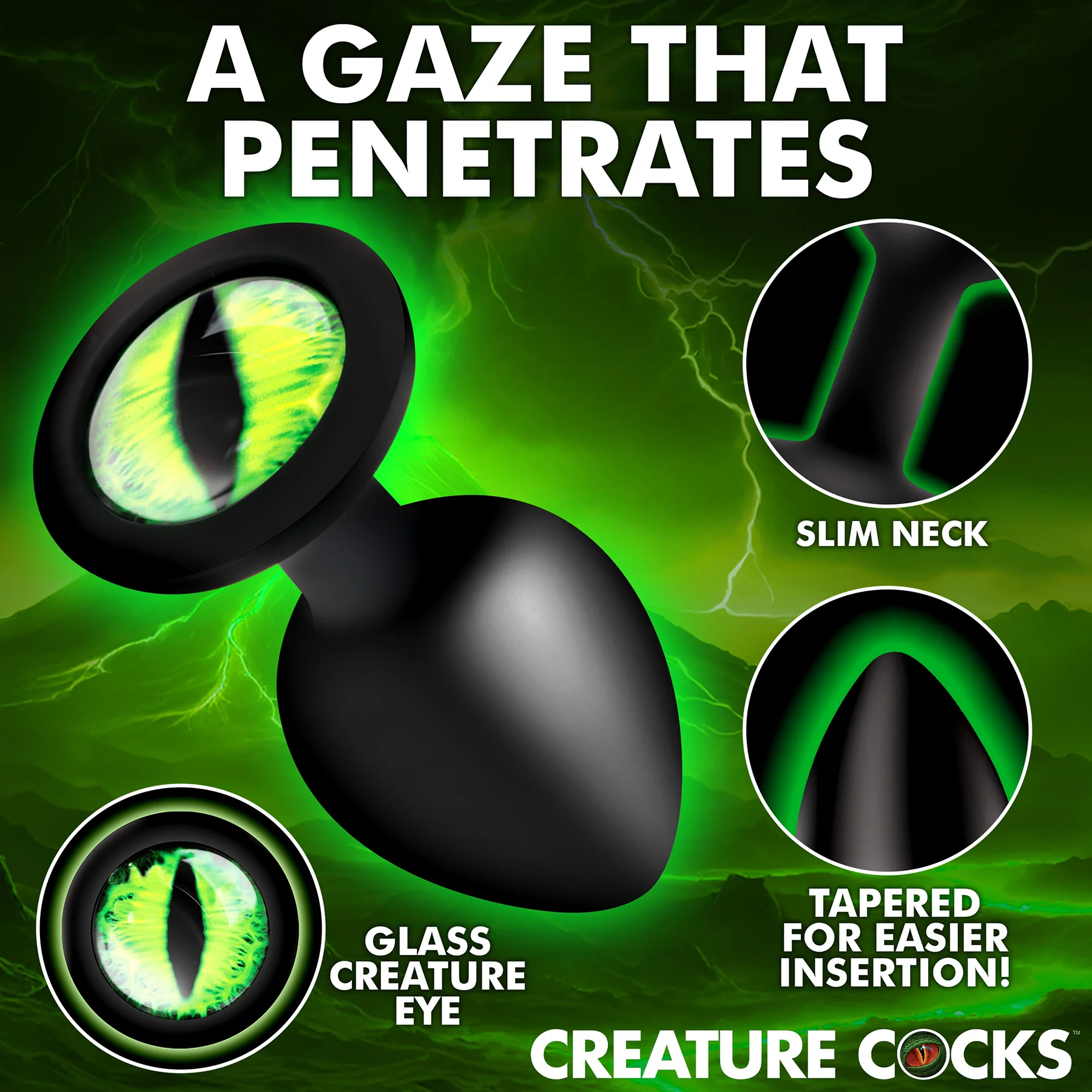 Creature Eye Green Eye Silicone Butt Plug By Creature Cocks - Image 2