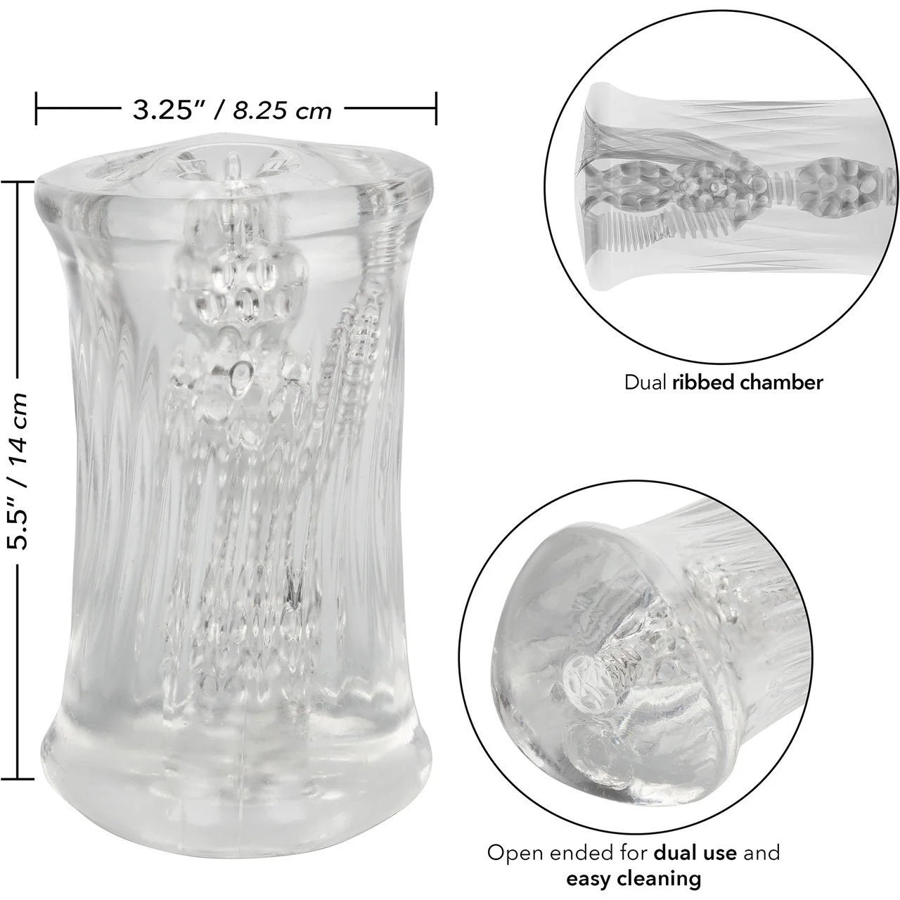 Cyclone Triple Chamber Easy Grip Penis Stroker By CalExotics - Clear - Image 10