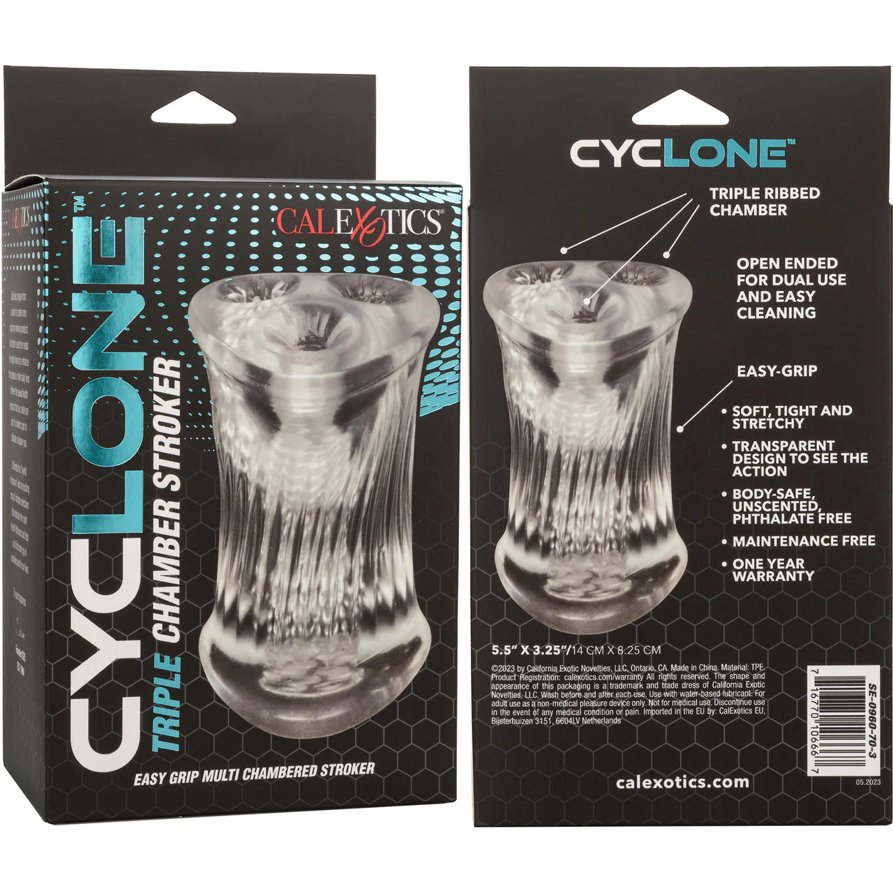 Cyclone Triple Chamber Easy Grip Penis Stroker By CalExotics - Clear - Image 12