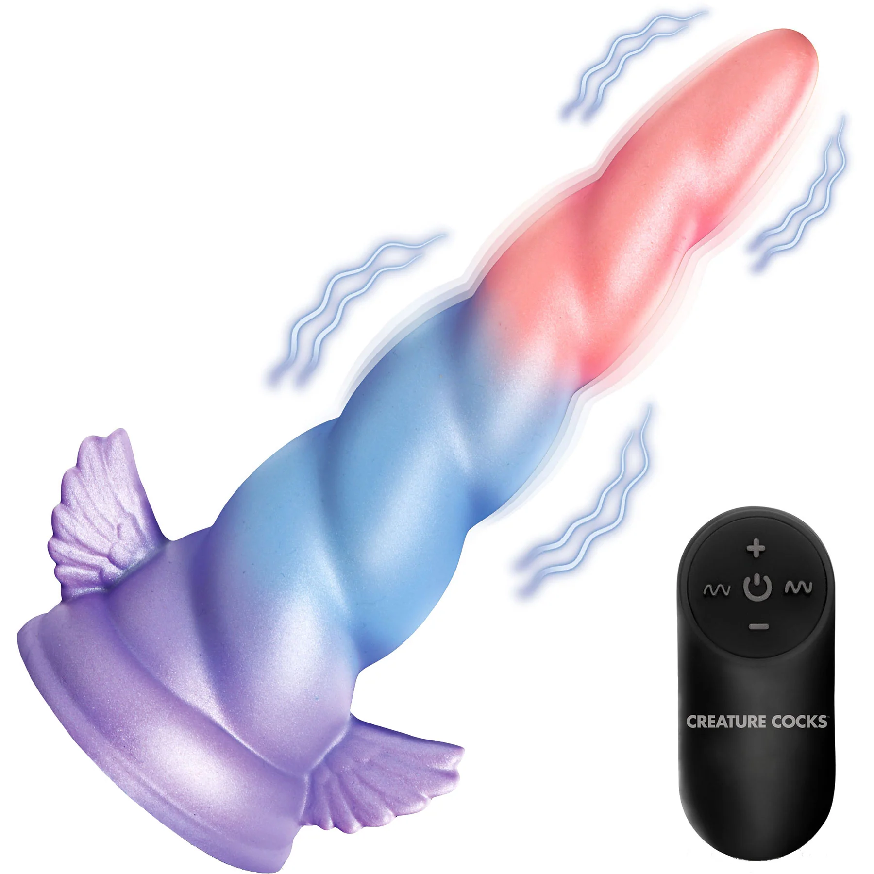 Deluxe Dream Rider Unicorn Vibrating 7.8" Silicone Dildo With Remote By Creature Cocks - Image 3