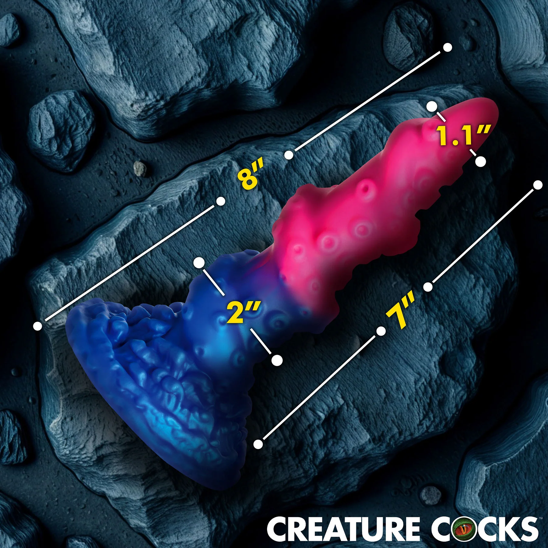 Deluxe Lord Kraken Vibrating 8" Silicone Dildo With Remote By Creature Cocks - Image 6