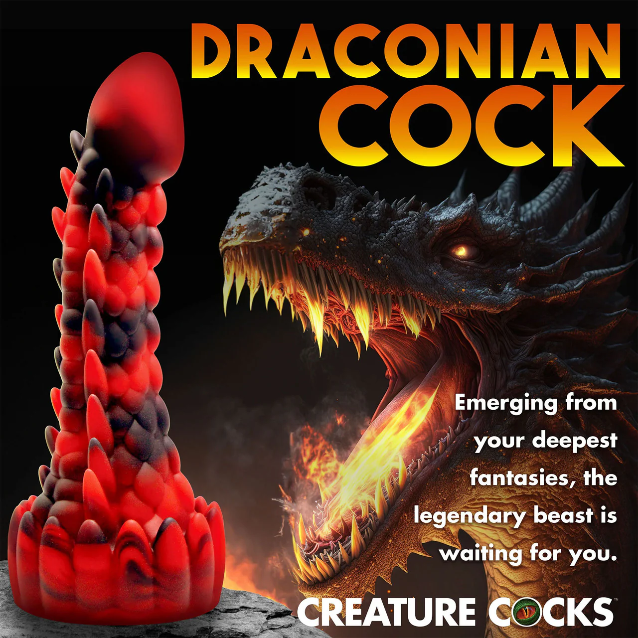 Demon Rising Scaly Dragon 8" Silicone Suction Cup Dildo By Creature Cocks - Image 10