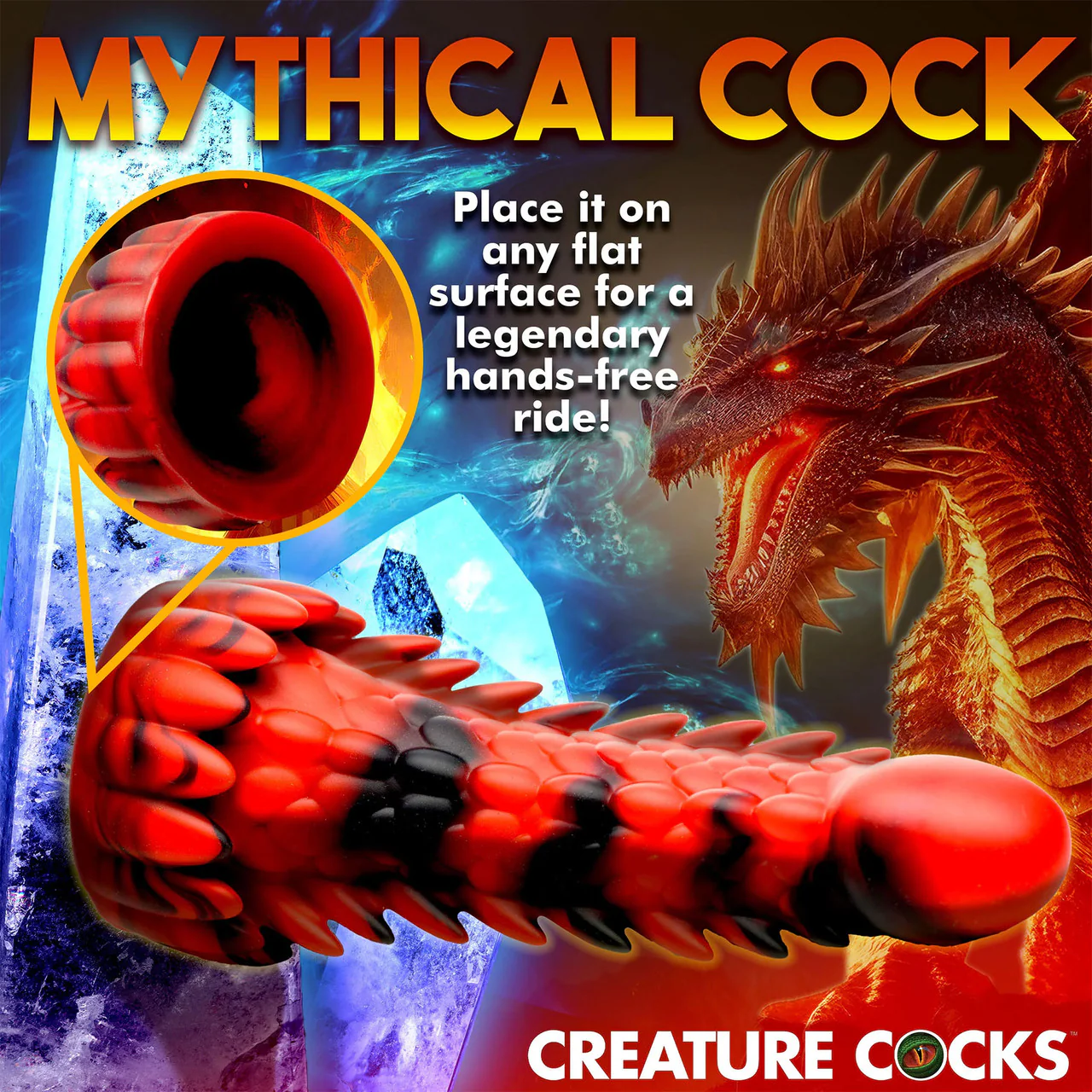 Demon Rising Scaly Dragon 8" Silicone Suction Cup Dildo By Creature Cocks - Image 18