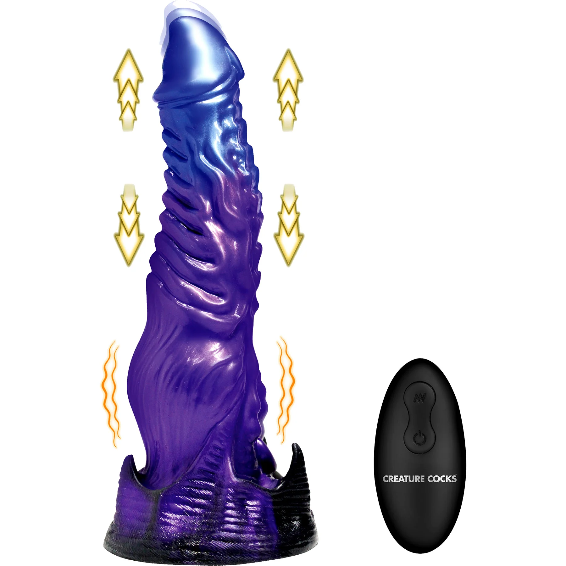 Diabolos 9" Thrusting & Vibrating Silicone Suction Cup Dildo With Remote By Creature Cocks - Image 11