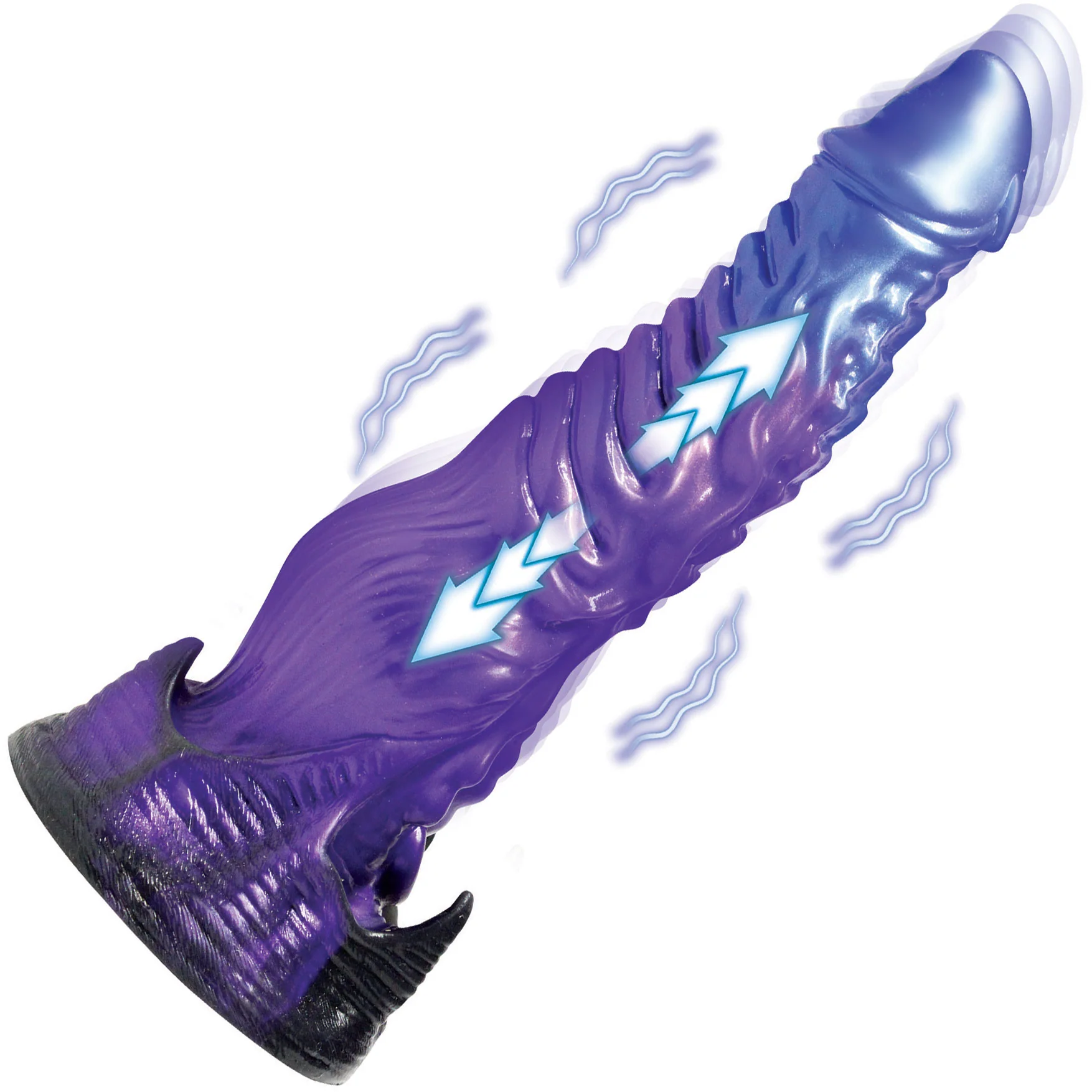 Diabolos 9" Thrusting & Vibrating Silicone Suction Cup Dildo With Remote By Creature Cocks - Image 6