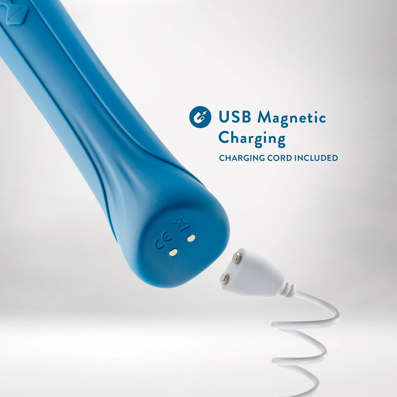 Dianna Rechargeable Waterproof Silicone Wand Style Vibrator By Blush - Teal - Image 10