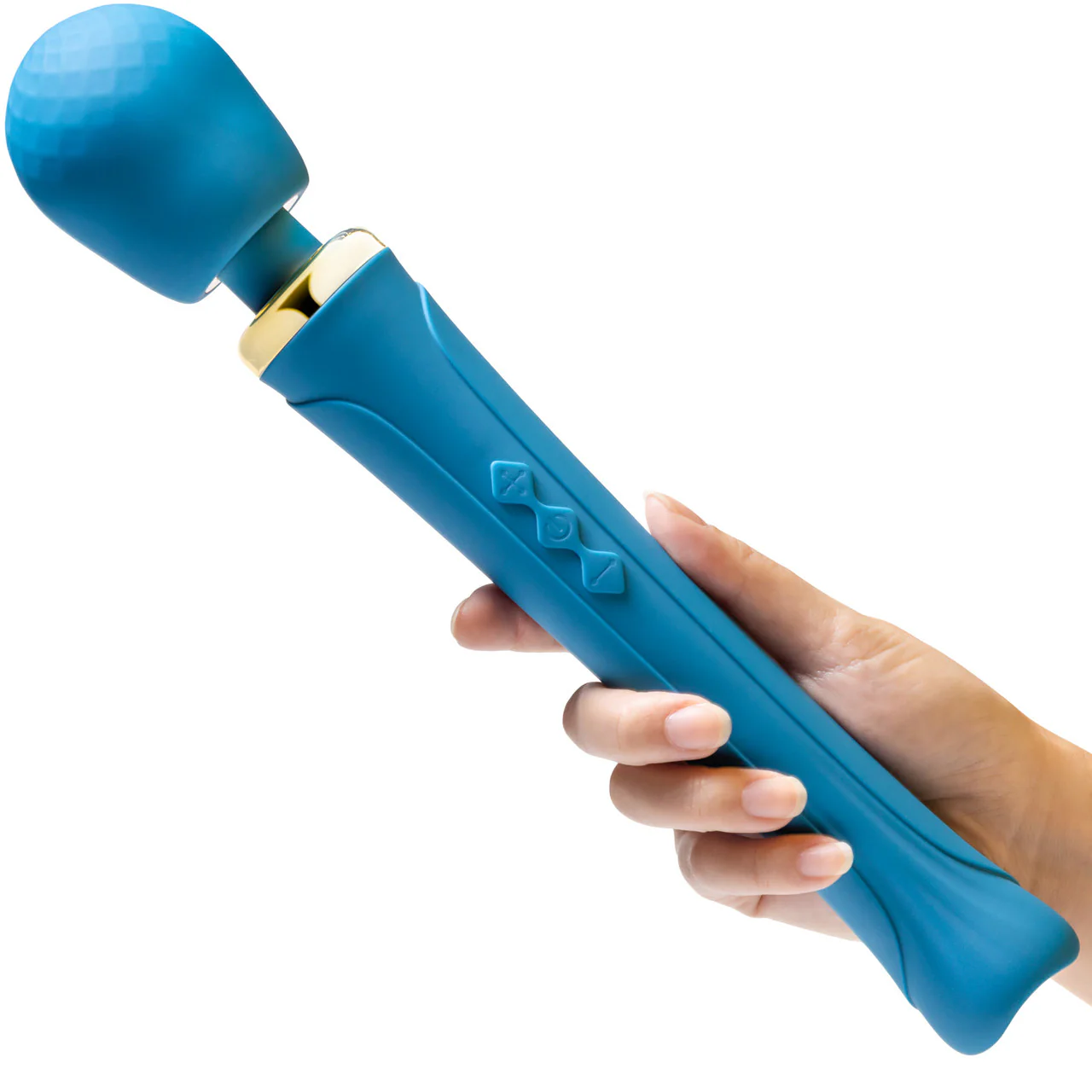 Dianna Rechargeable Waterproof Silicone Wand Style Vibrator By Blush - Teal - Image 2