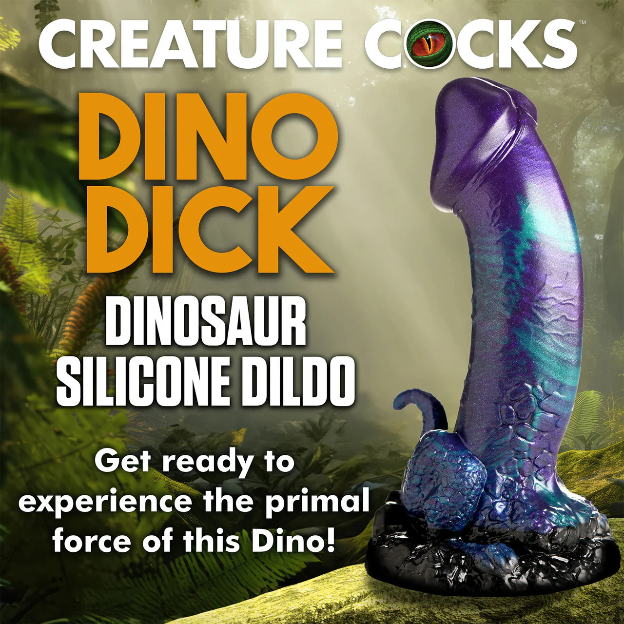 Dino-Dick 7.25" Silicone Suction Cup Dildo By Creature Cocks - Large - Image 12