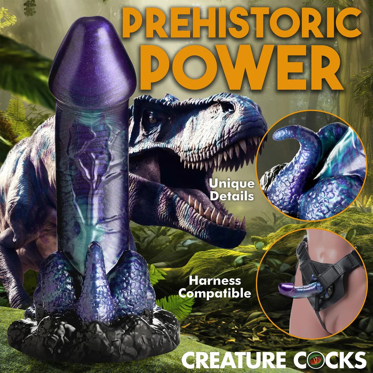 Dino-Dick 7.25" Silicone Suction Cup Dildo By Creature Cocks - Large - Image 13