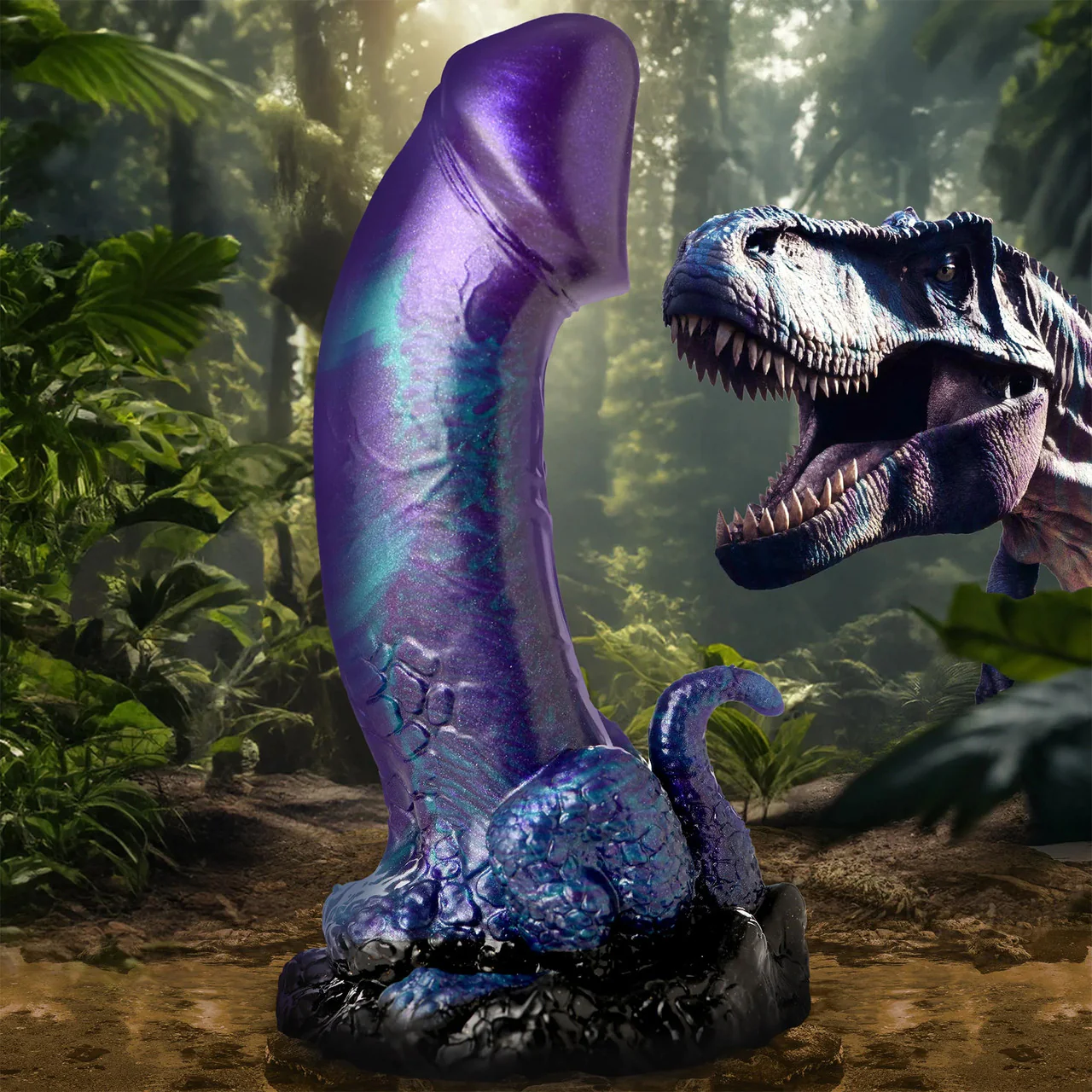 Dino-Dick 7.25" Silicone Suction Cup Dildo By Creature Cocks - Large - Image 14