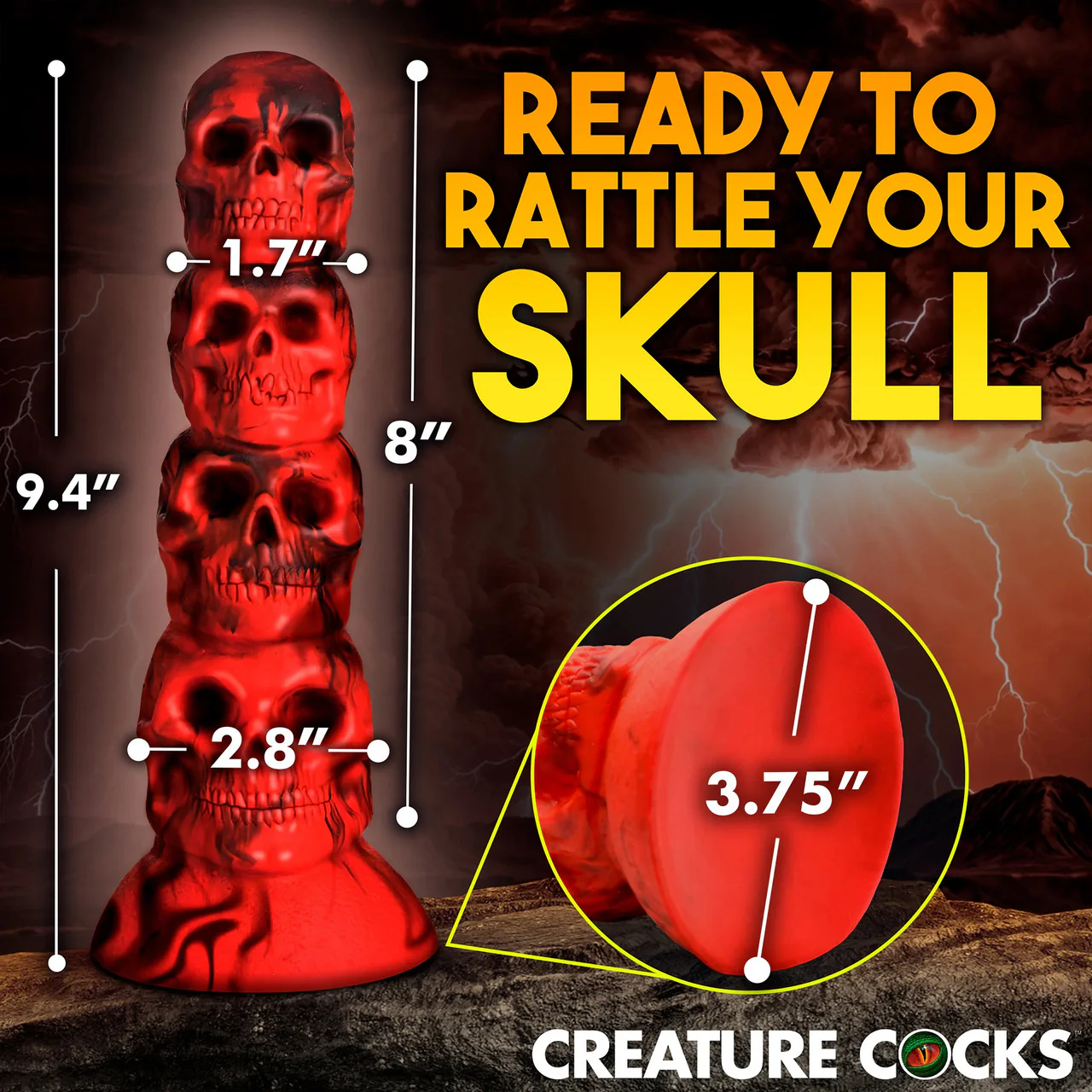 Doom 9.5" Silicone Suction Cup Dildo By Creature Cocks - Image 10