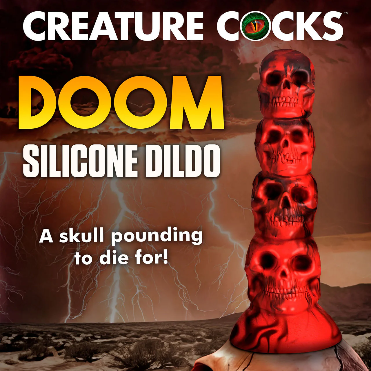 Doom 9.5" Silicone Suction Cup Dildo By Creature Cocks - Image 12