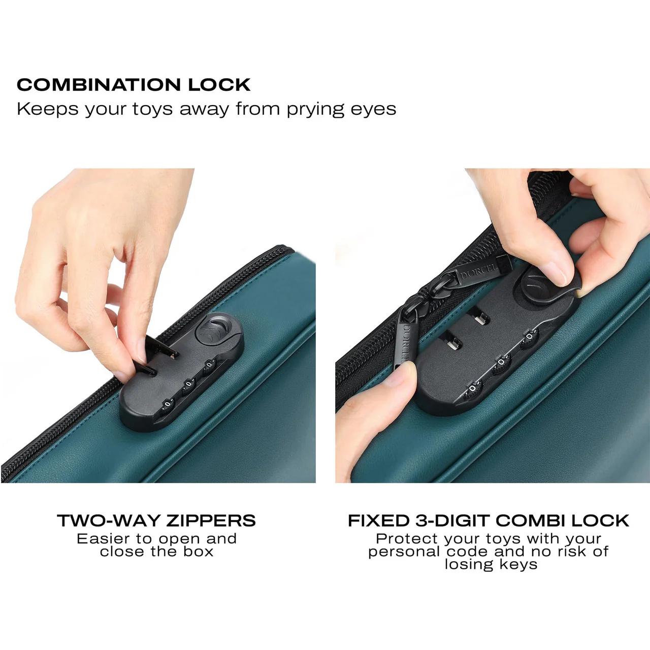 Dorcel Discreet Toy Storage Box With Combination Lock - Luxury Green - Image 5