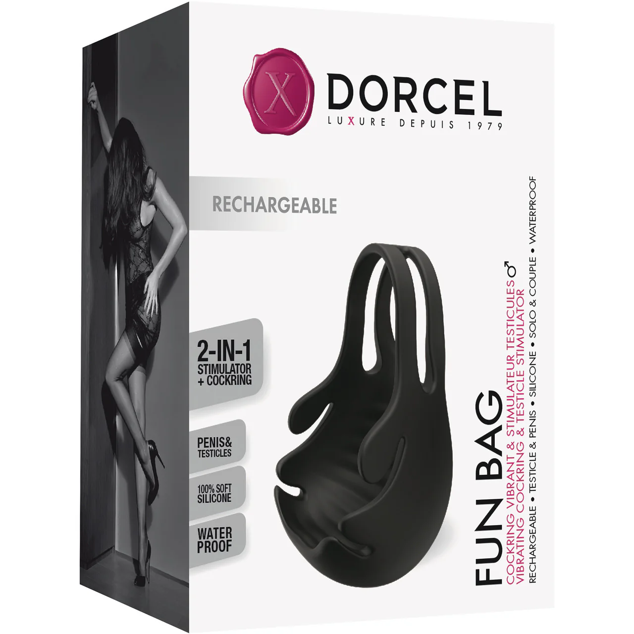 Dorcel Fun Bag Wearable Vibrating Rechargeable Waterproof Silicone Ball Sling - Image 7