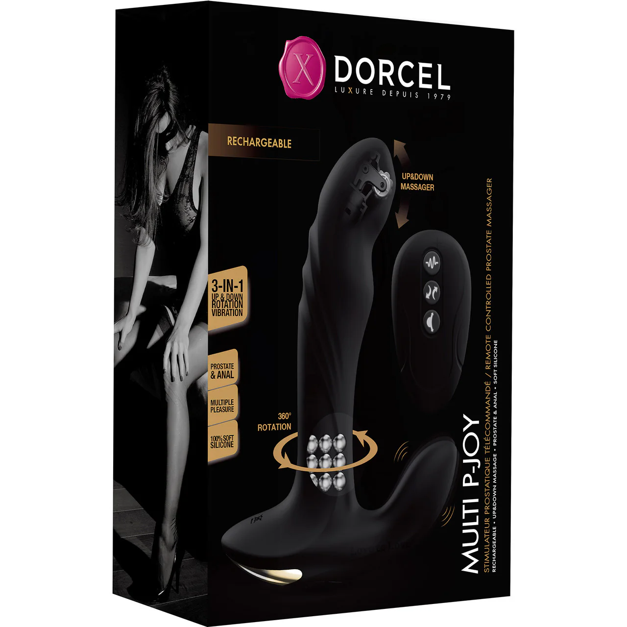 Dorcel Multi P-Joy Silicone Vibrating & Rotating Anal, Prostate & Perineum Massager With Remote - Image 8