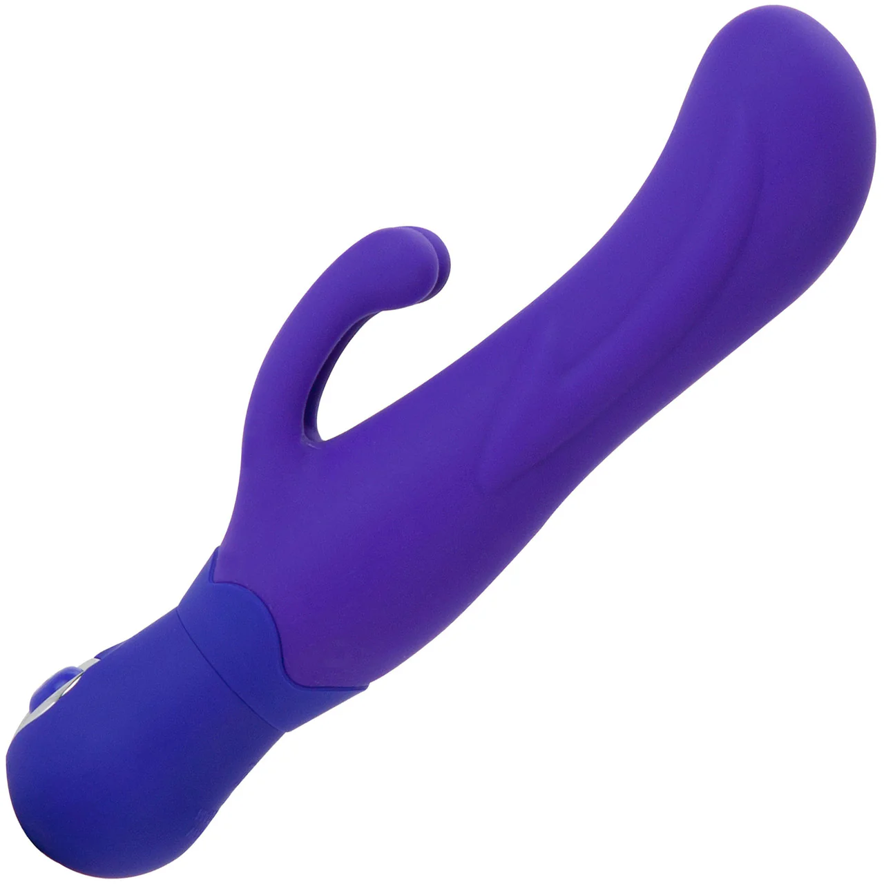 Double Dancer Waterproof Silicone Rabbit Style Vibrator By CalExotics - Purple - Image 5