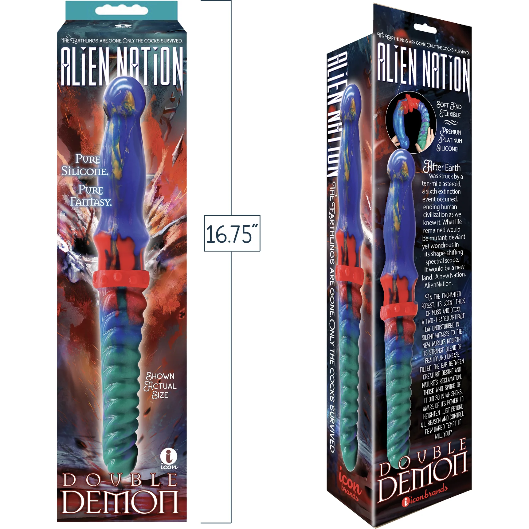 Double Demon Double Ended 13.75" Silicone Dildo By Alien Nation - Image 4